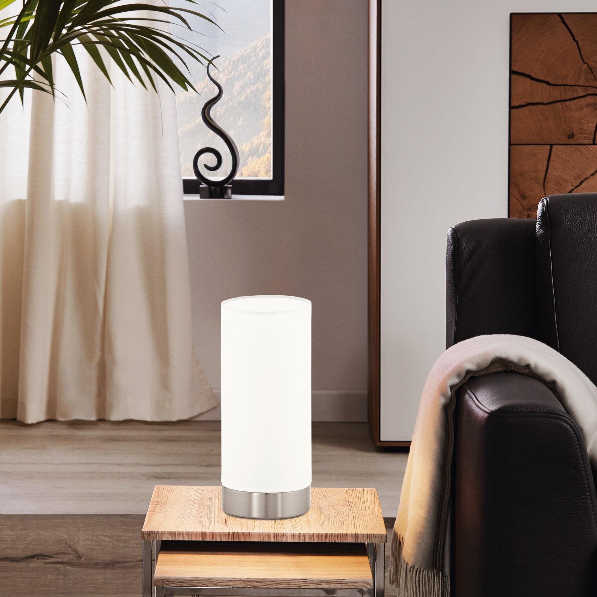 eglo pasteri nickel fabric table lamp living room image