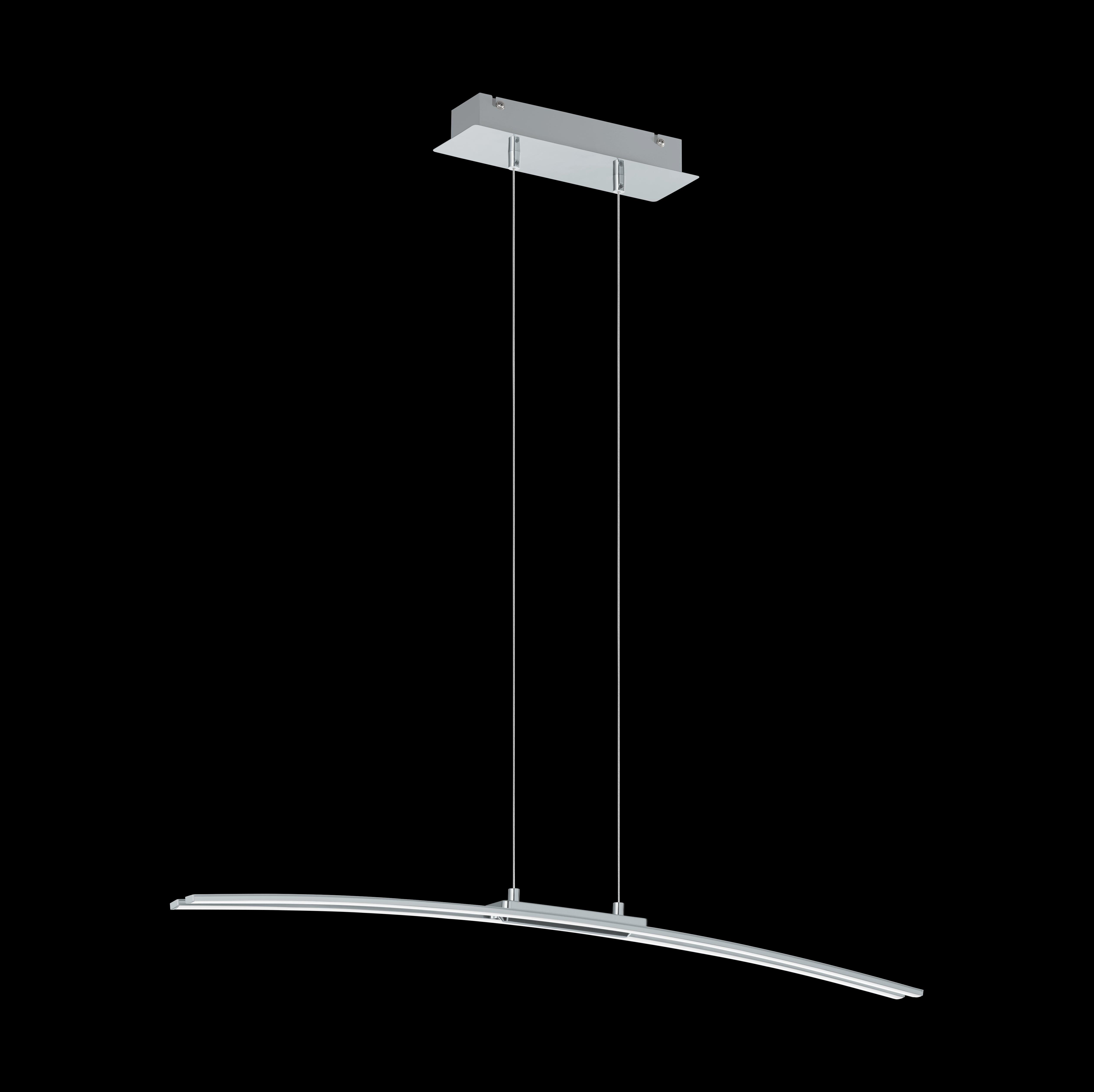 eglo lasana led chrome curved ceiling pendant living room close up