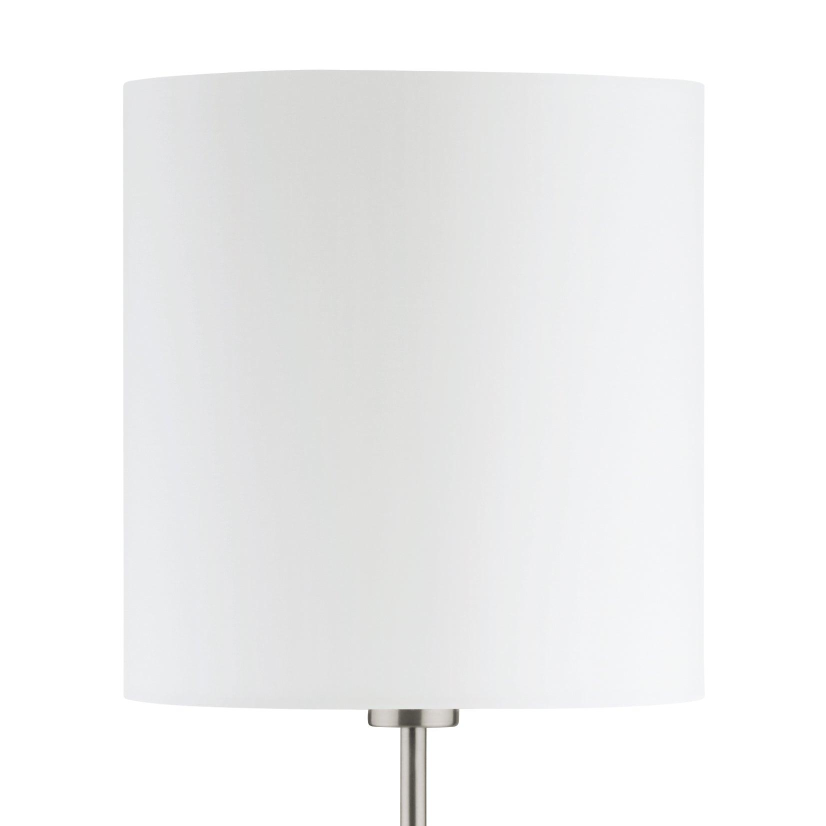 eglo pasteri nickel floor lamp with white fabric shade hallway lighting