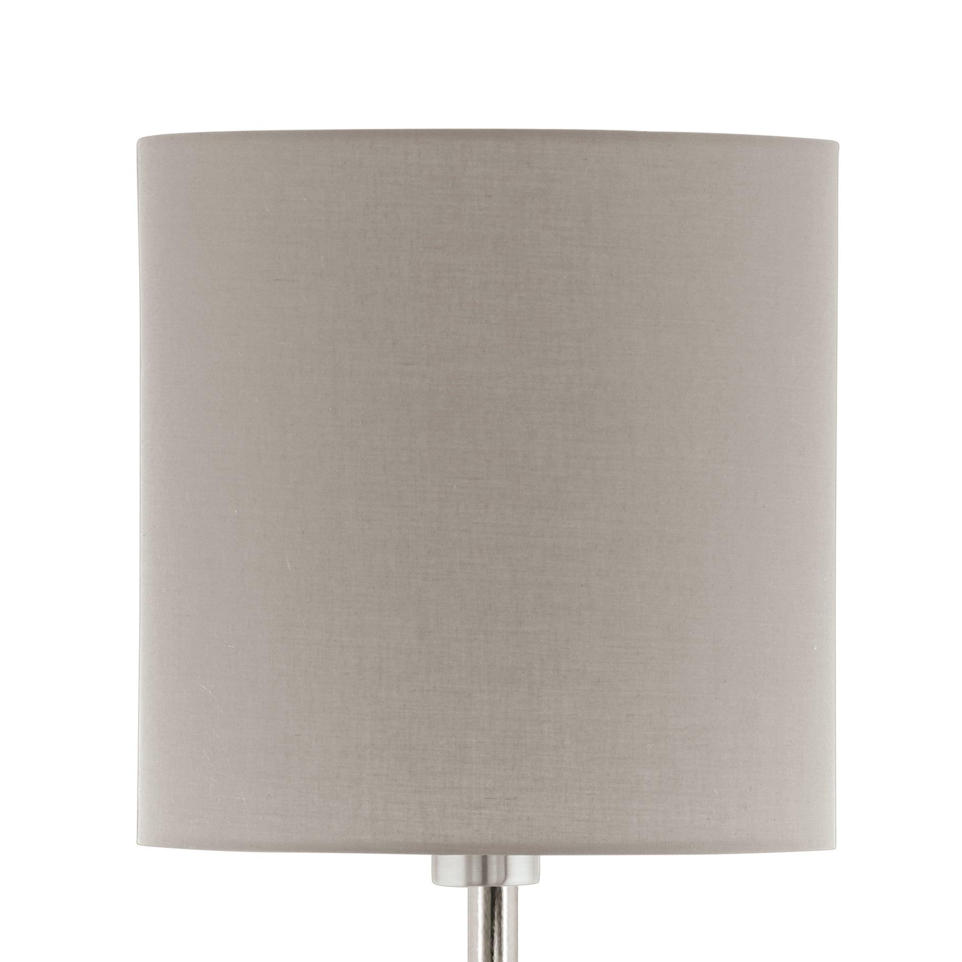 eglo pasteri nickel floor lamp with taupe fabric shade Kitchen Lighting Close Up