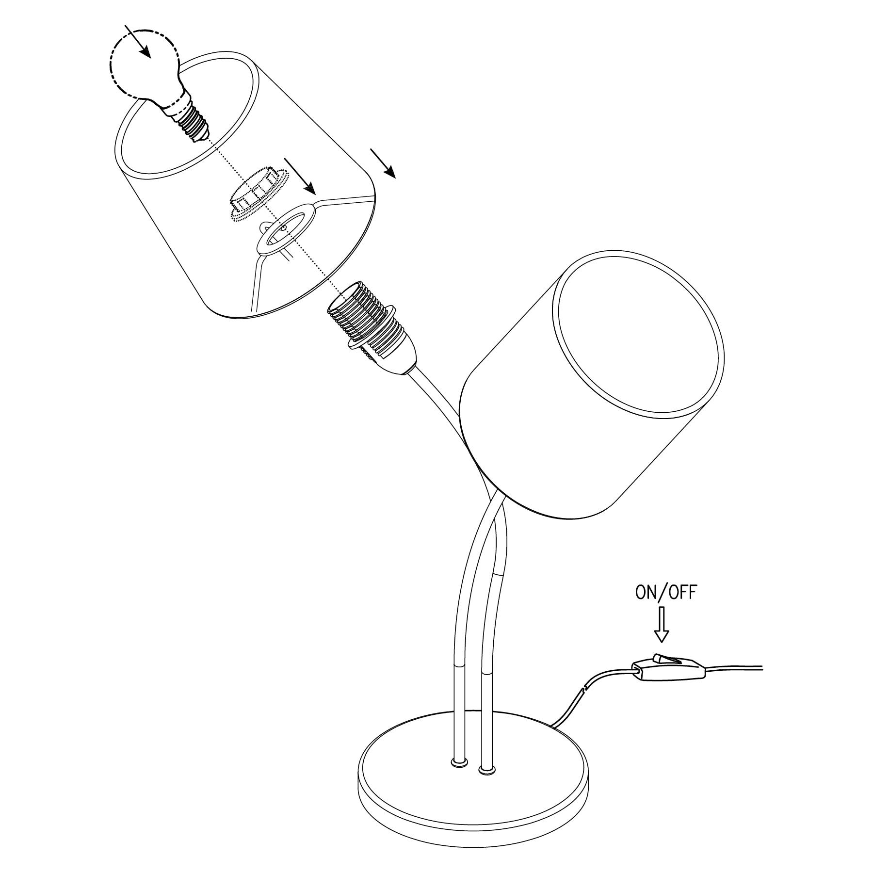 eglo almeida 2 light black table lamp kitchen lighting