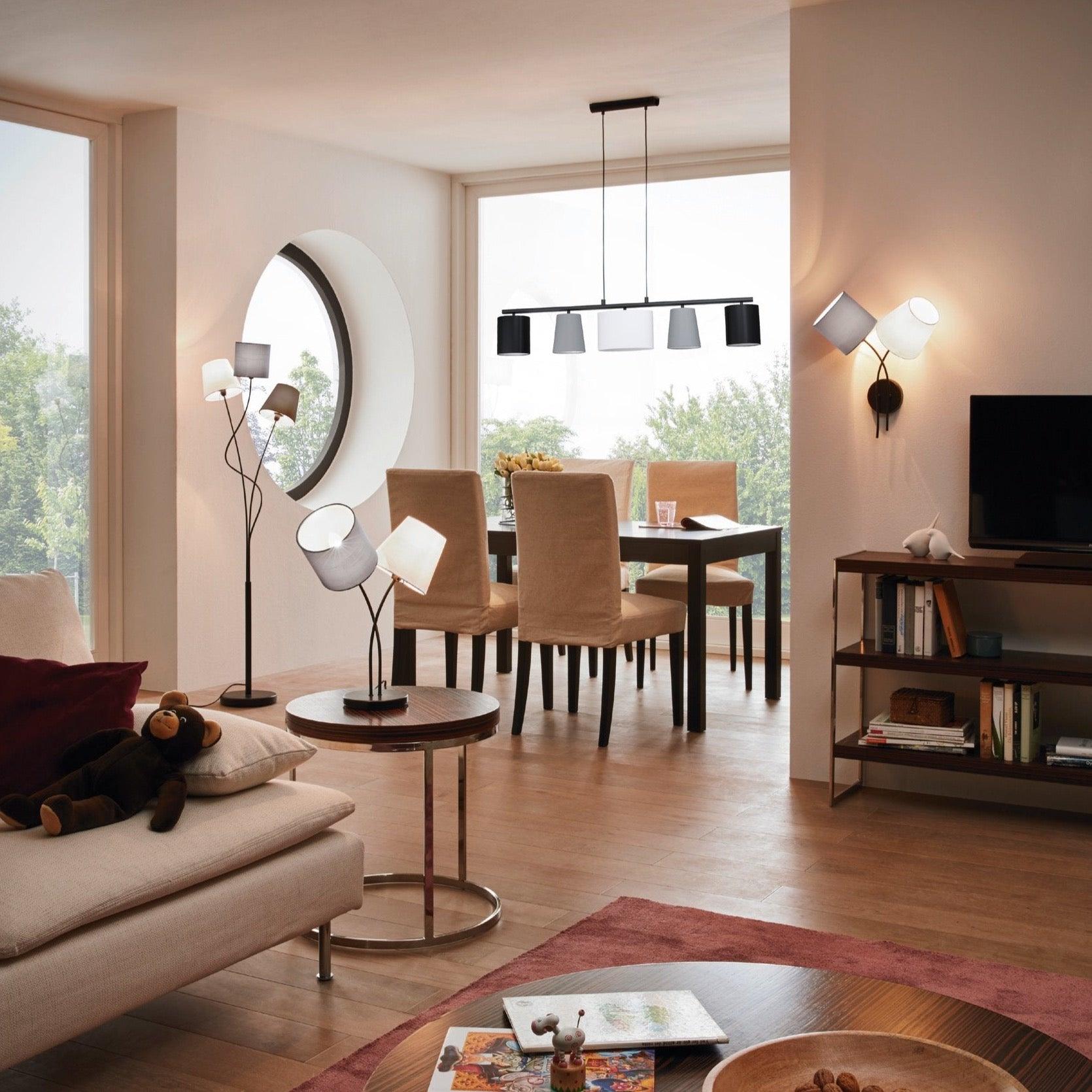 eglo almeida 2 light black table lamp