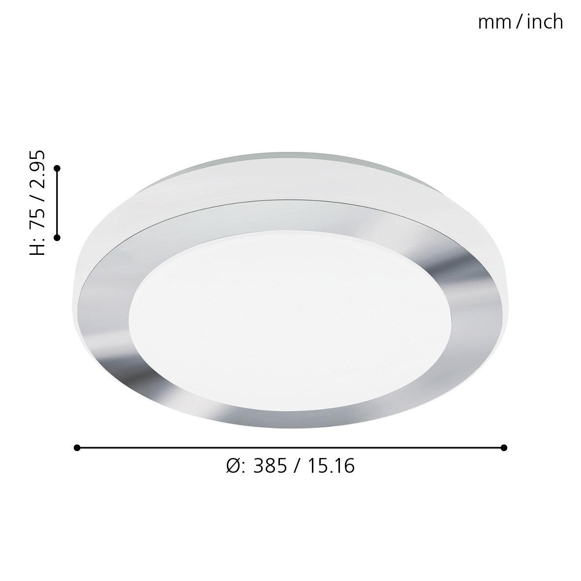 eglo led carpi round chrome ip44 flush light 38 5cm Kitchen Lighting Close Up