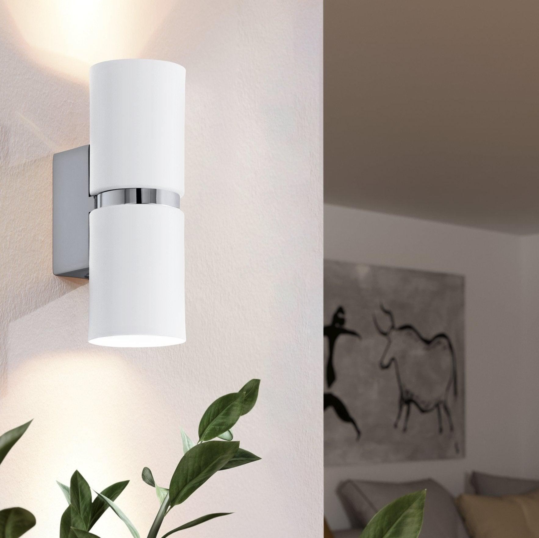 eglo passa chrome white up down wall light