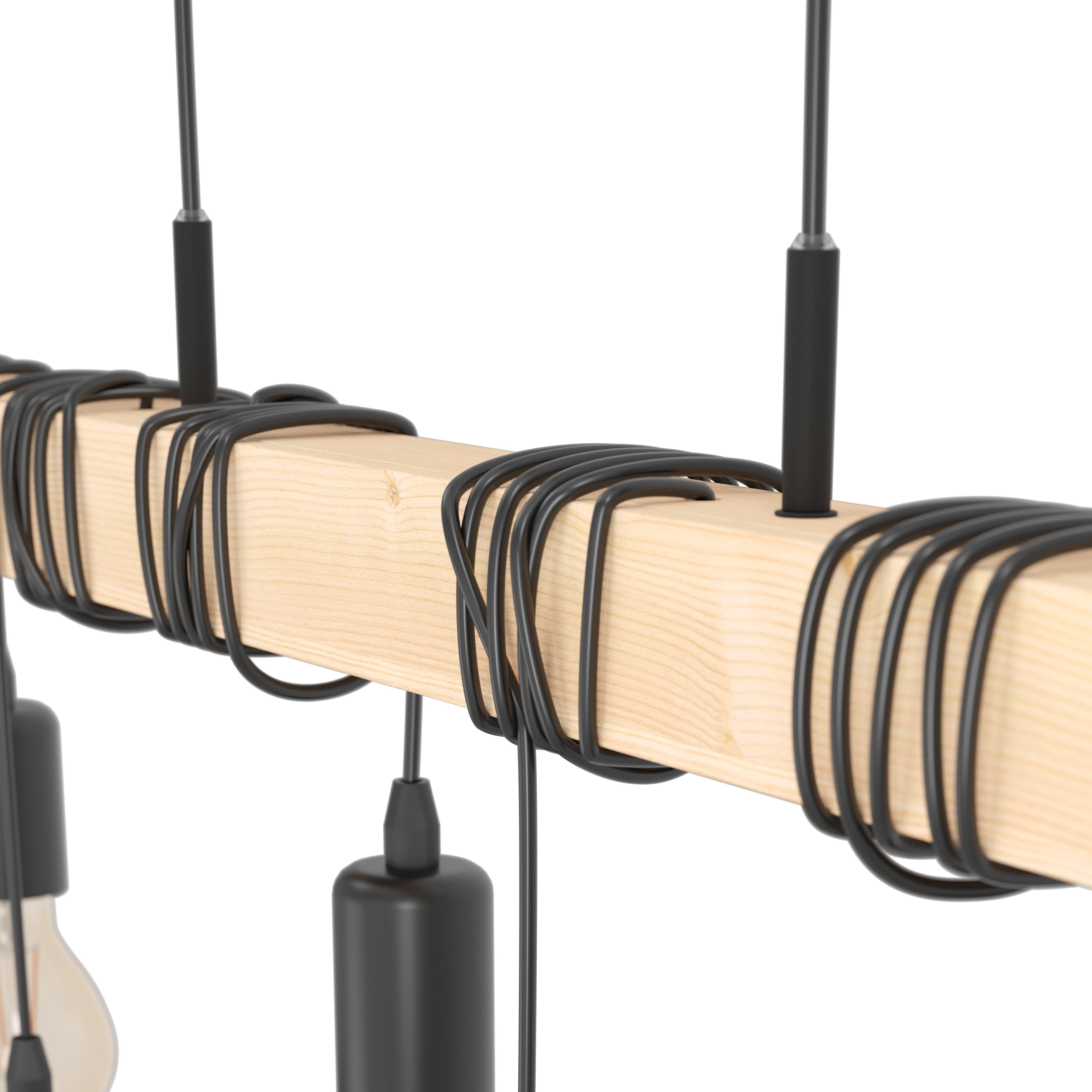 eglo townshend 6 light wooden beam ceiling pendant Kitchen Lighting Close Up