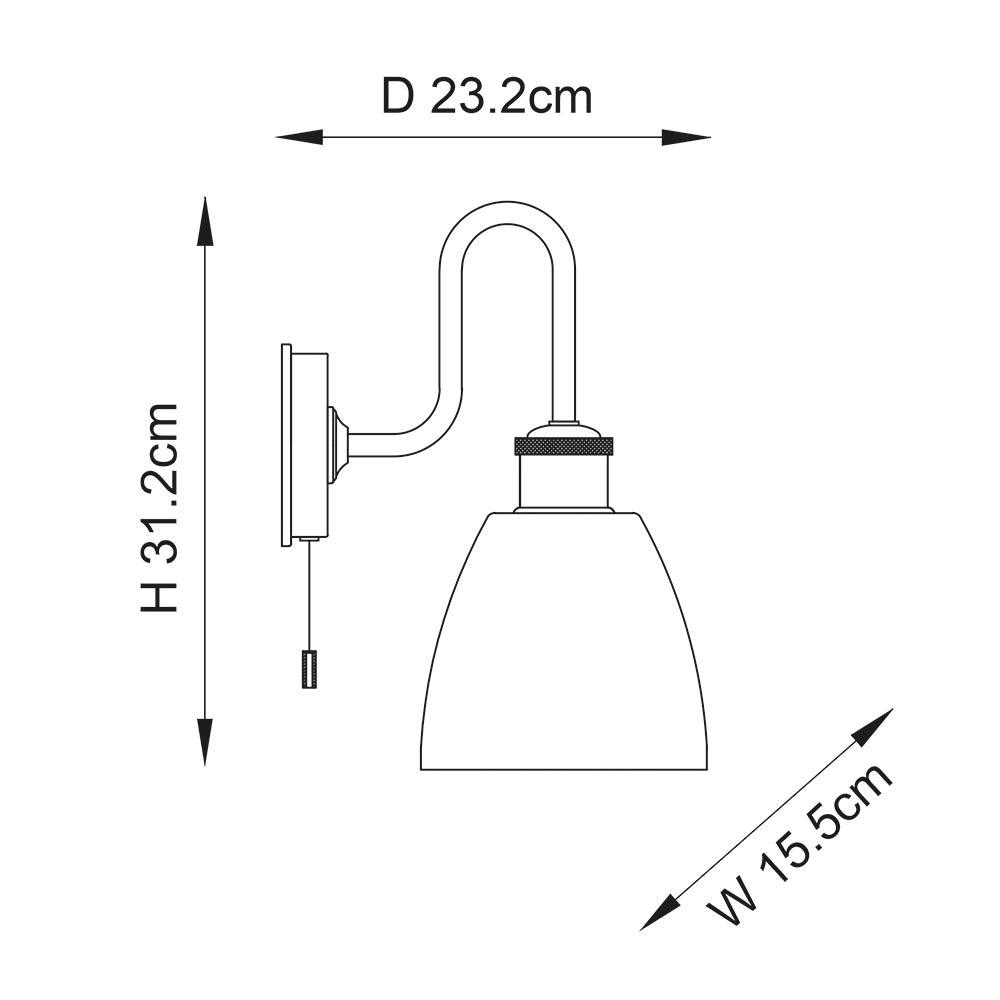 Piper Chrome Bathroom Wall Light With Opal Glass Shade-warehouse-091026
