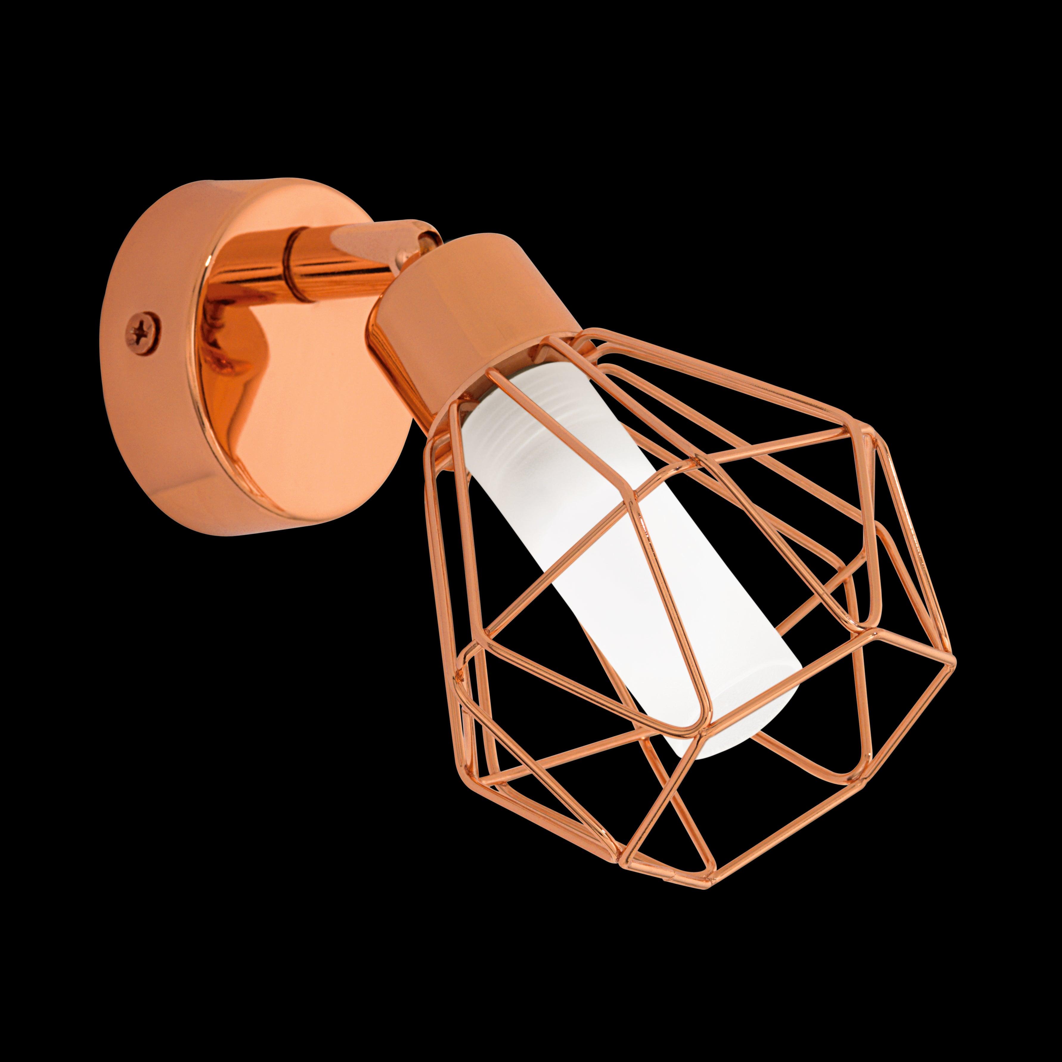 eglo zapata copper wire caged wall spotlight living room image