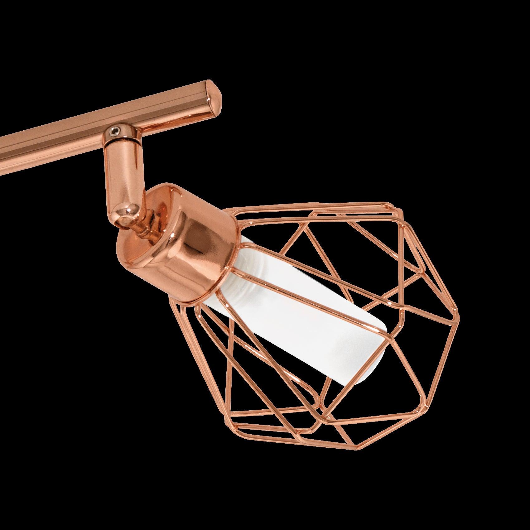 eglo zapata copper wire caged 3 light bar spotlight kitchen lighting
