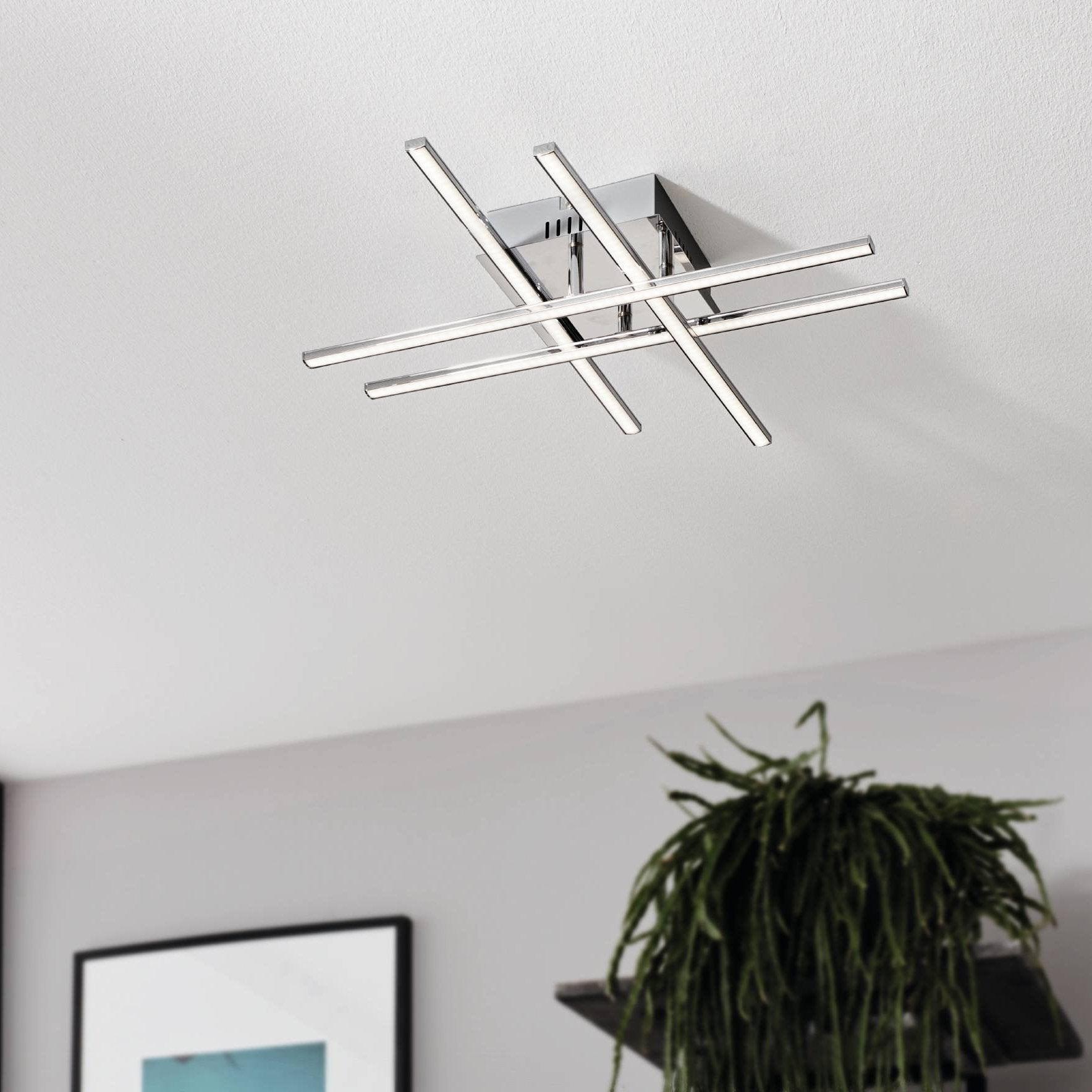 eglo lasana 1 chrome 4 light led ceiling flush