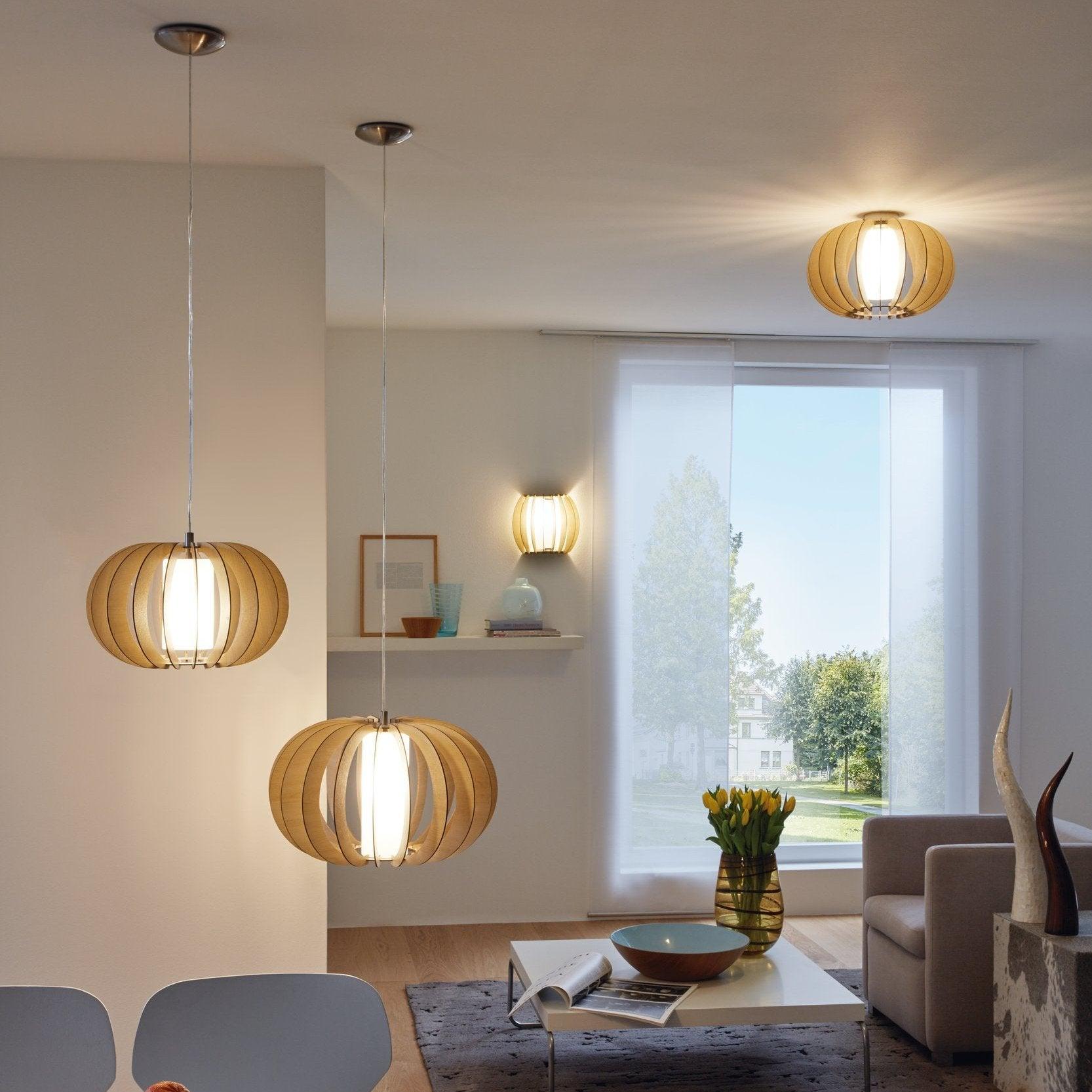 eglo stellato 1 flush white glass wood ceiling light