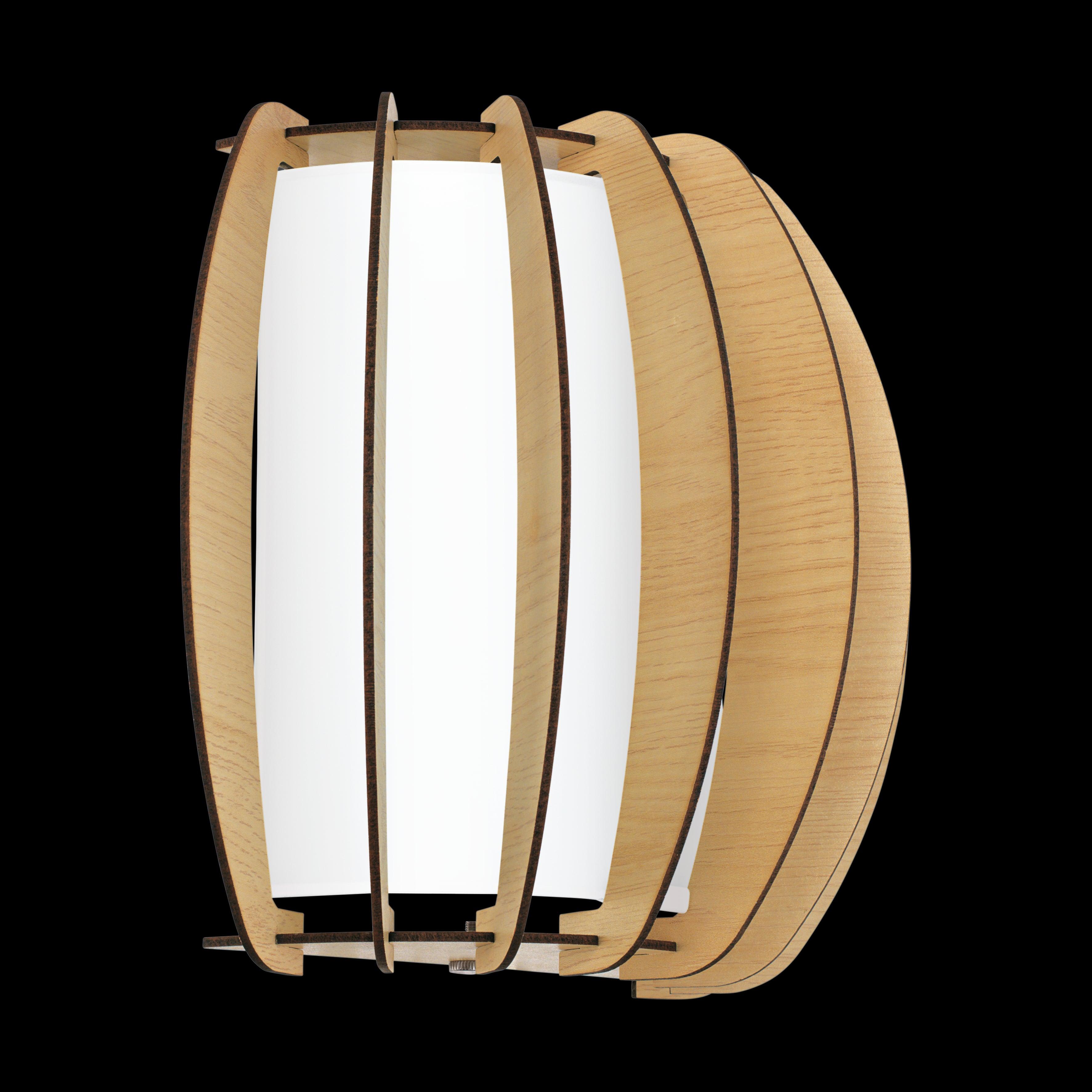 eglo stellato 1 white glass wooden segment wall light living room close up