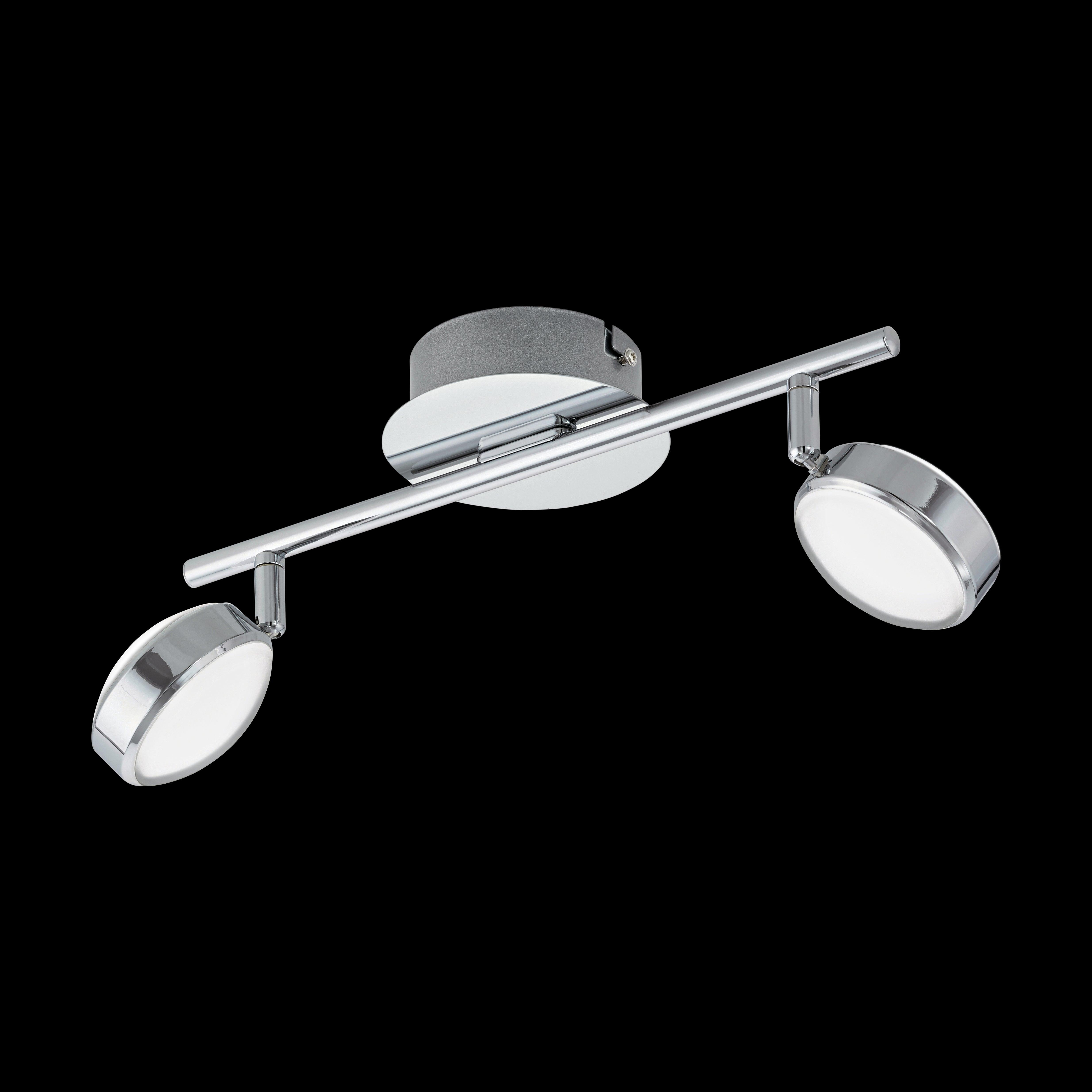 eglo salto chrome led 2 light bar spotlight living room image