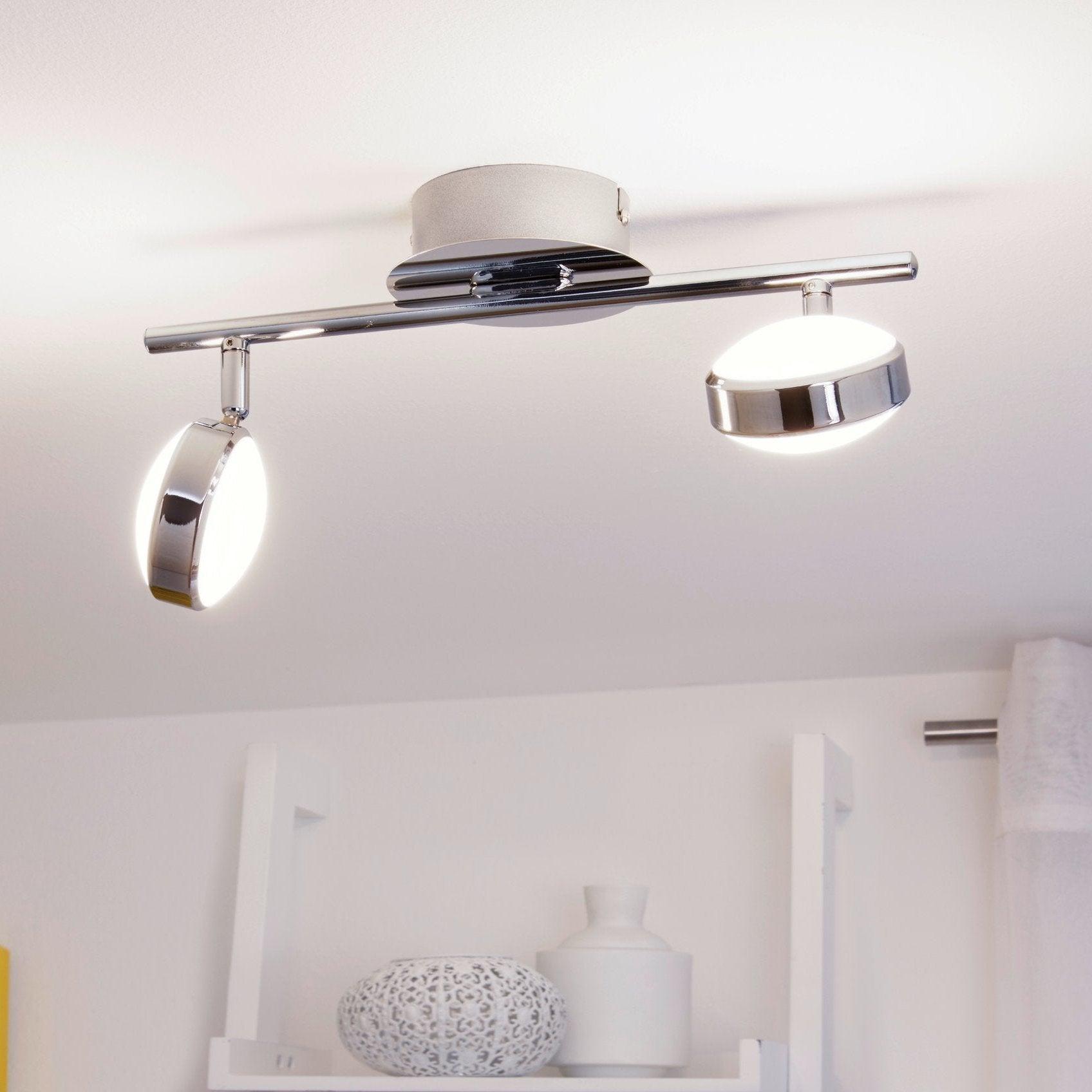 eglo salto chrome led 2 light bar spotlight