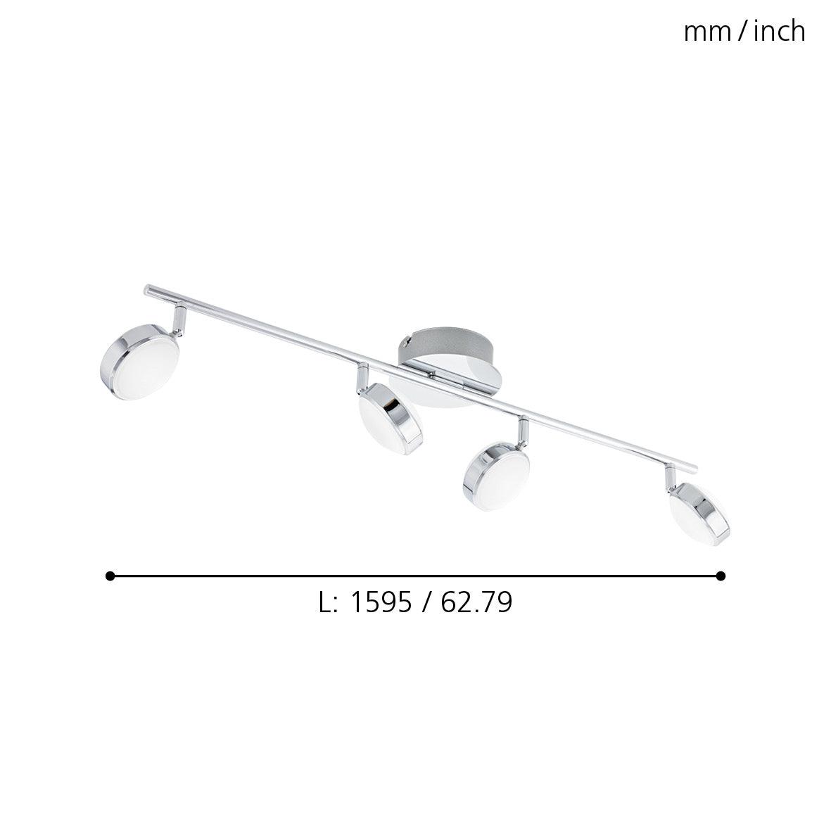 eglo salto chrome led 4 light bar spotlight Kitchen Lighting Close Up