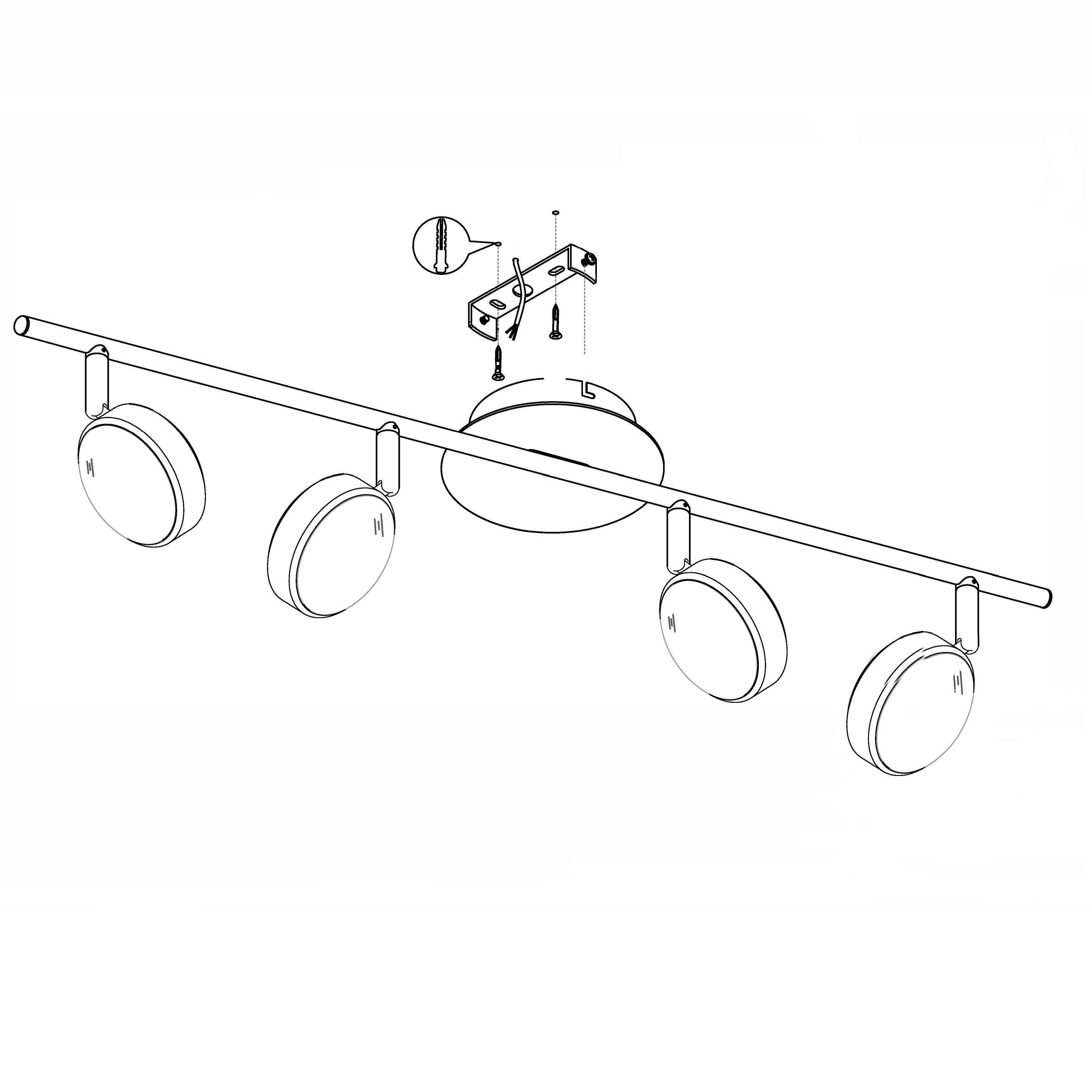 eglo salto chrome led 4 light bar spotlight hallway lighting