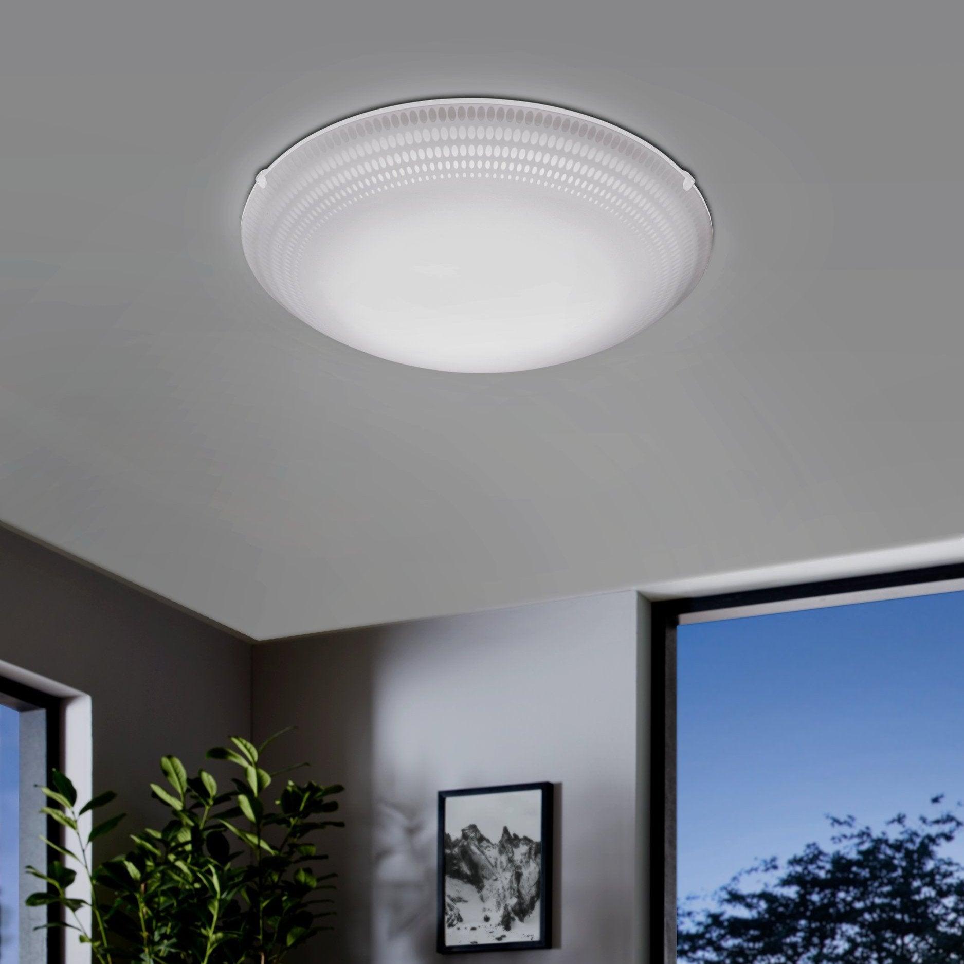 eglo magitta 1 curved glass led flush ceiling light