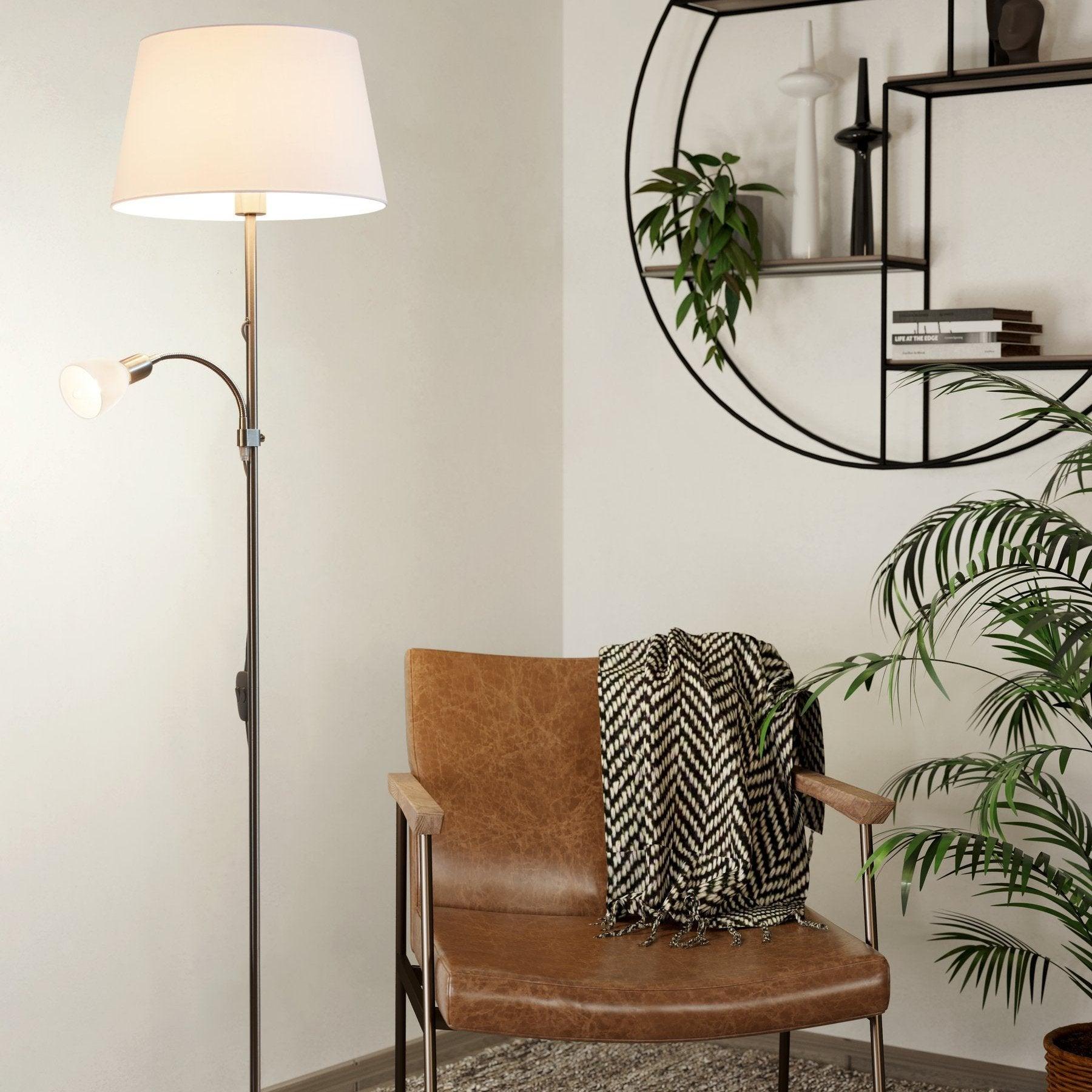 eglo conesa nickel mother child floor lamp