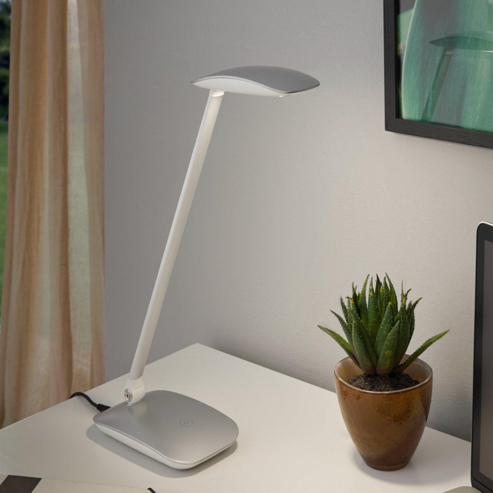 eglo cajero silver led desk lamp with usb