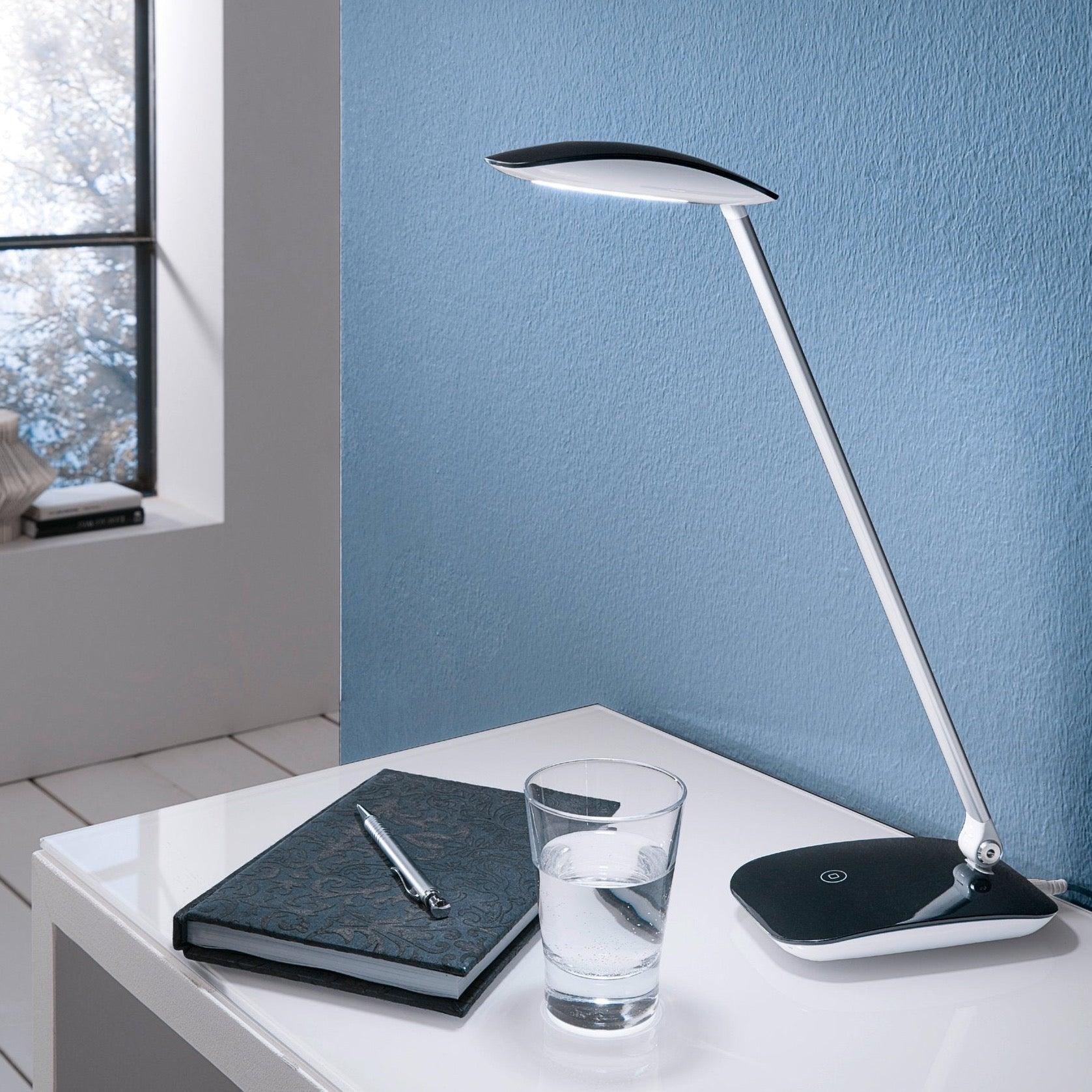 eglo cajero black led desk lamp usb port living room image