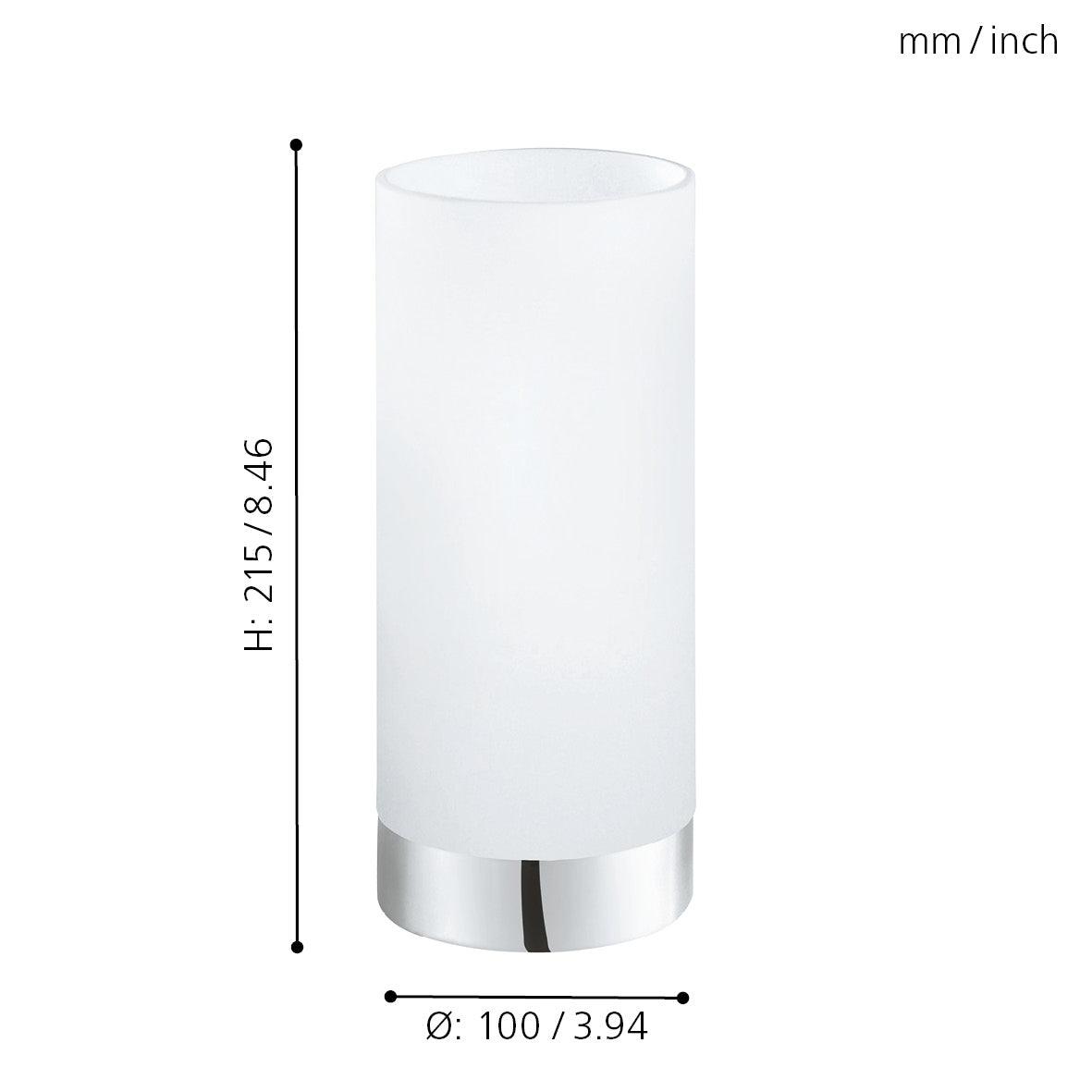eglo damasco 1 chrome satin glass table lamp kitchen lighting