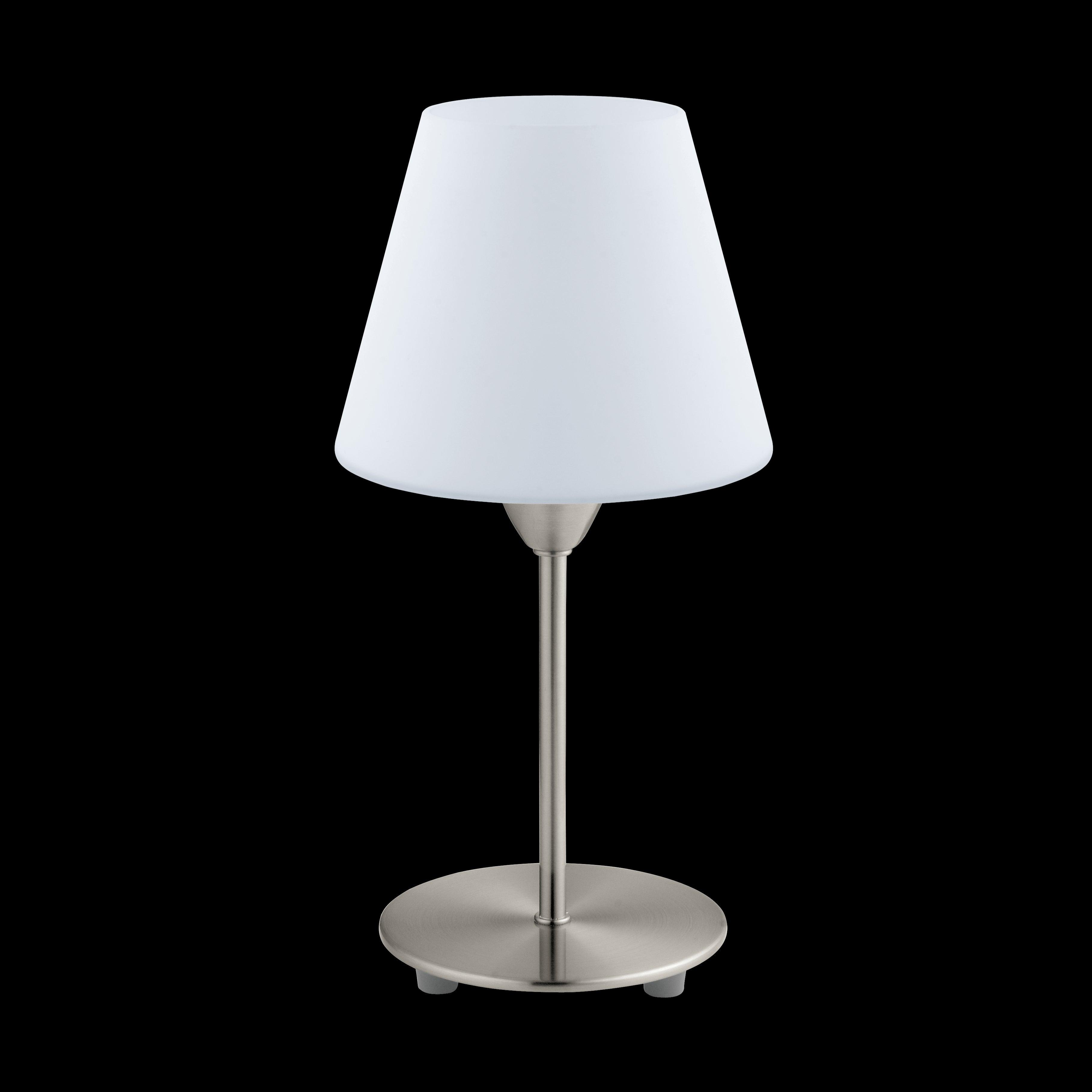 eglo damasco 1 nickel opal glass table lamp