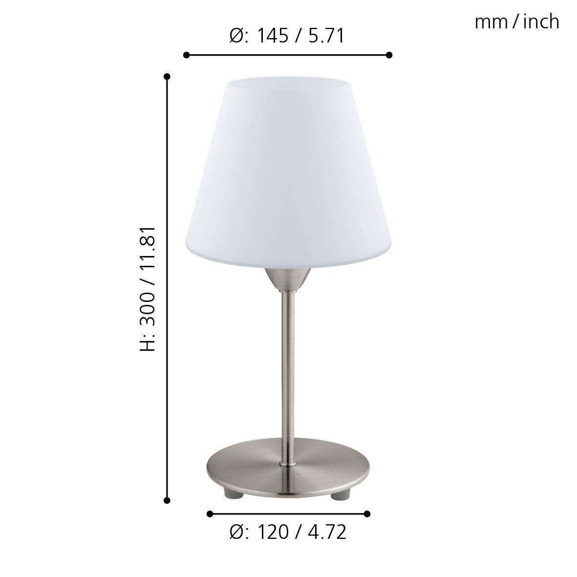 eglo damasco 1 nickel opal glass table lamp living room image