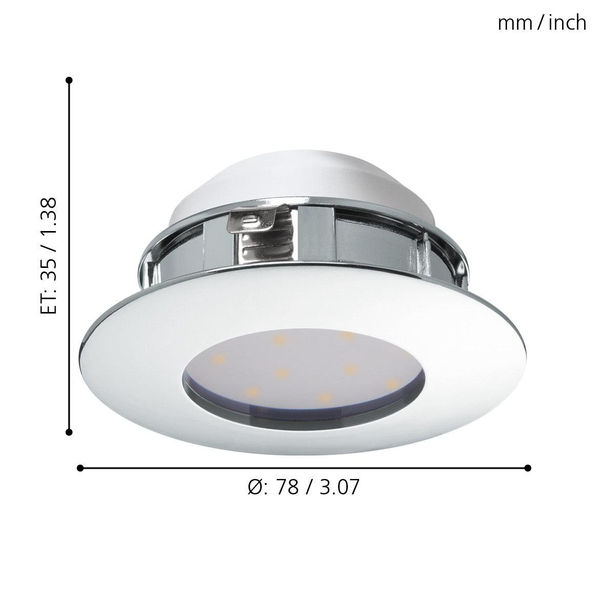 eglo pineda led chrome plated recessed downlight living room image