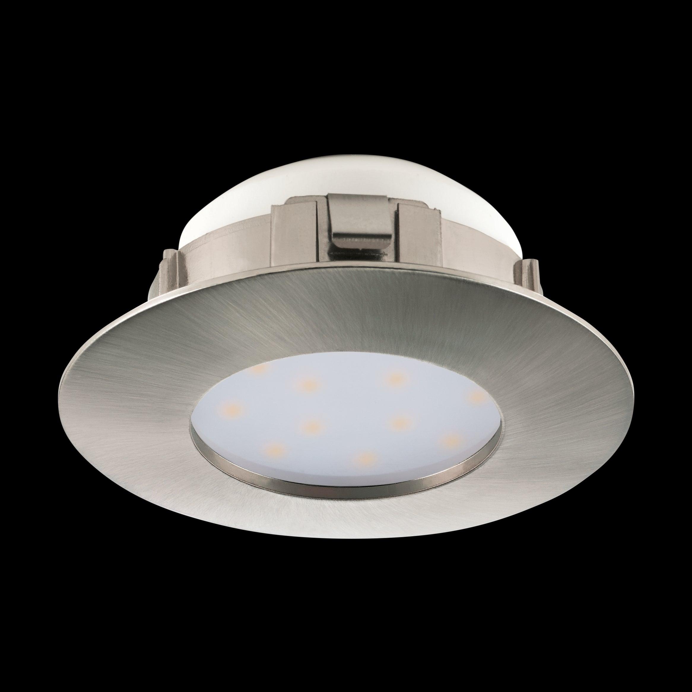 eglo pineda led nickel recessed downlight 7 8cm kitchen lighting