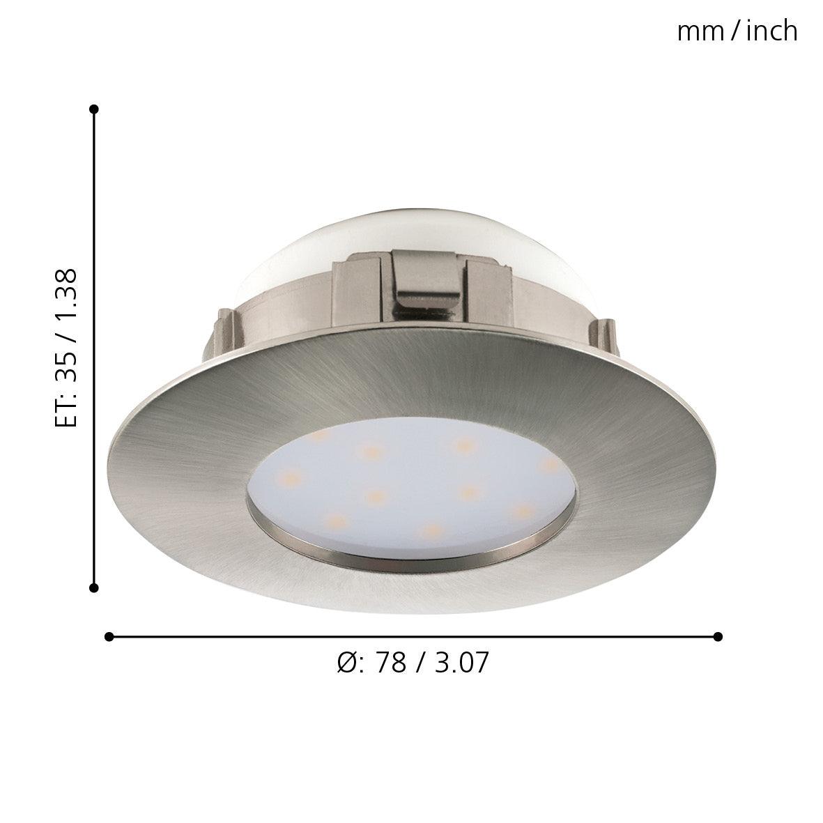 eglo pineda led nickel recessed downlight 7 8cm Kitchen Lighting Close Up