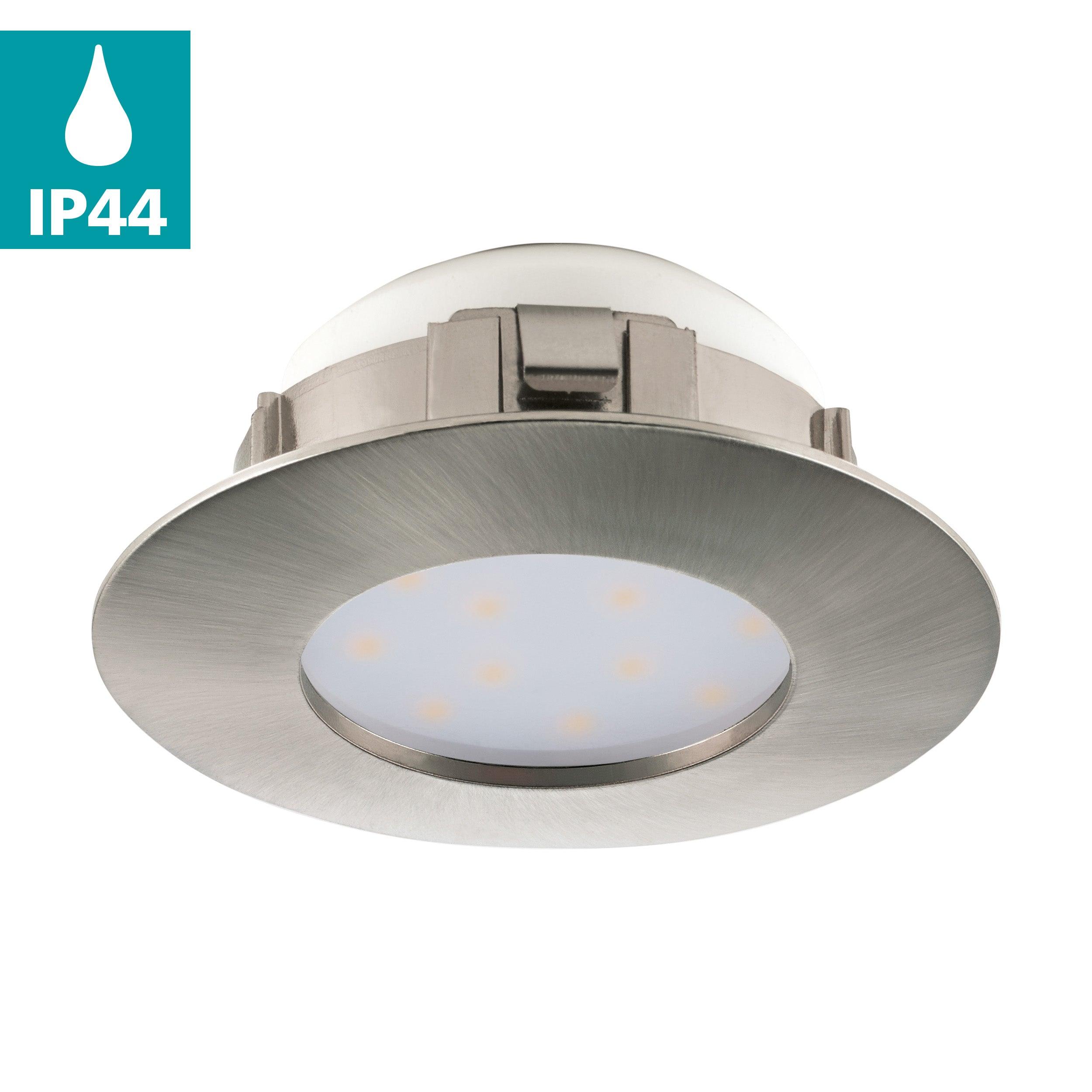 eglo pineda led nickel recessed downlight 7 8cm hallway lighting