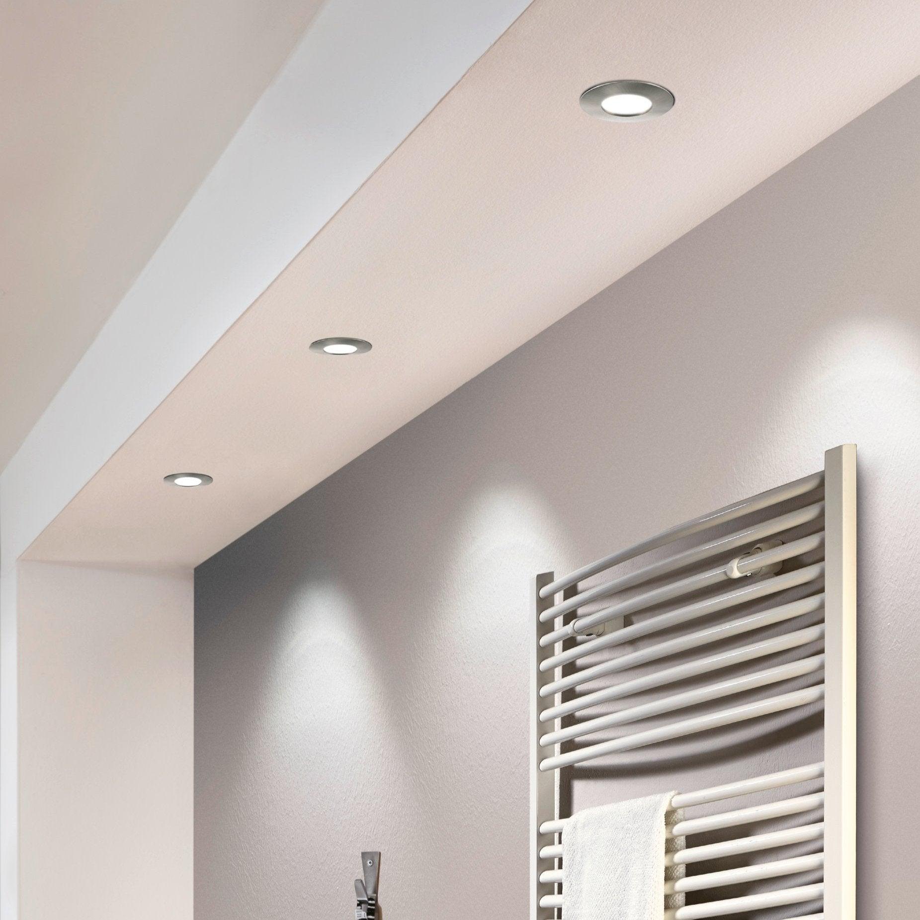 eglo pineda led nickel recessed downlight 7 8cm living room image