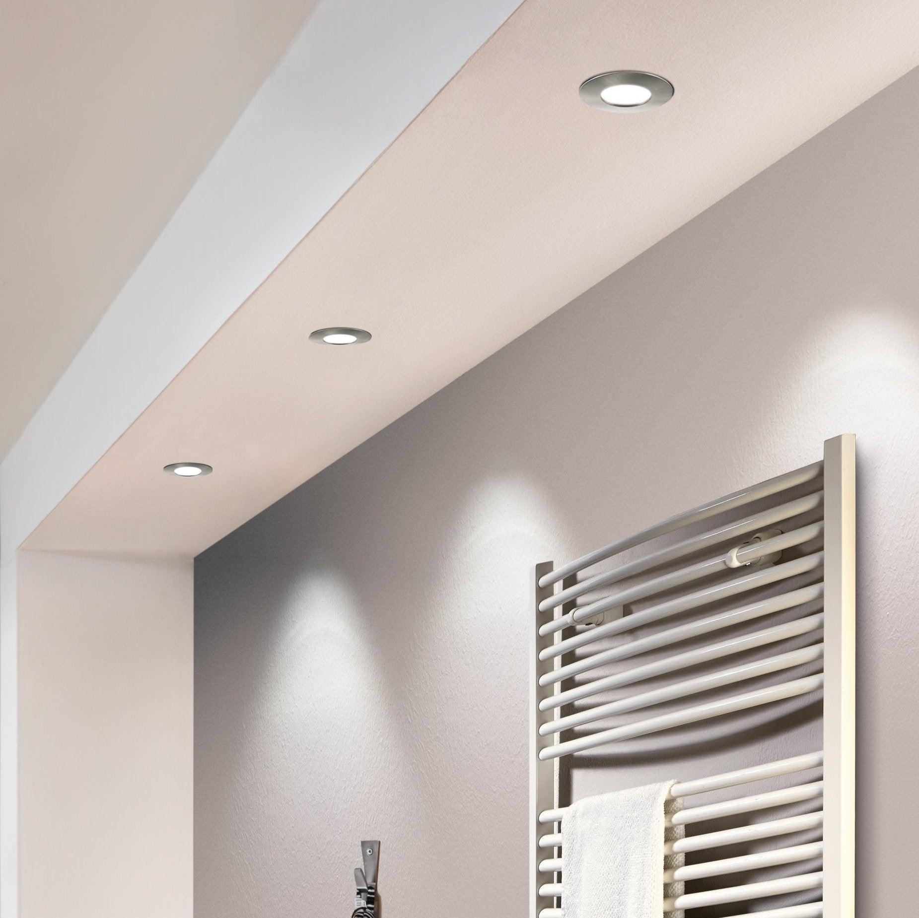 eglo pineda led nickel recessed downlight 7 8cm