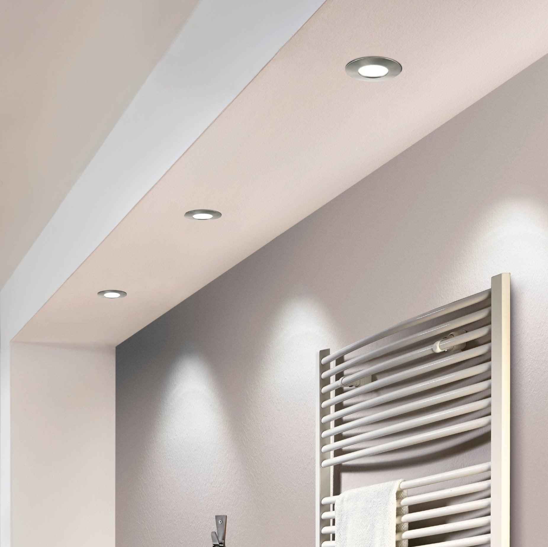 eglo pineda set of 3 led nickel recessed downlights 7 8cm