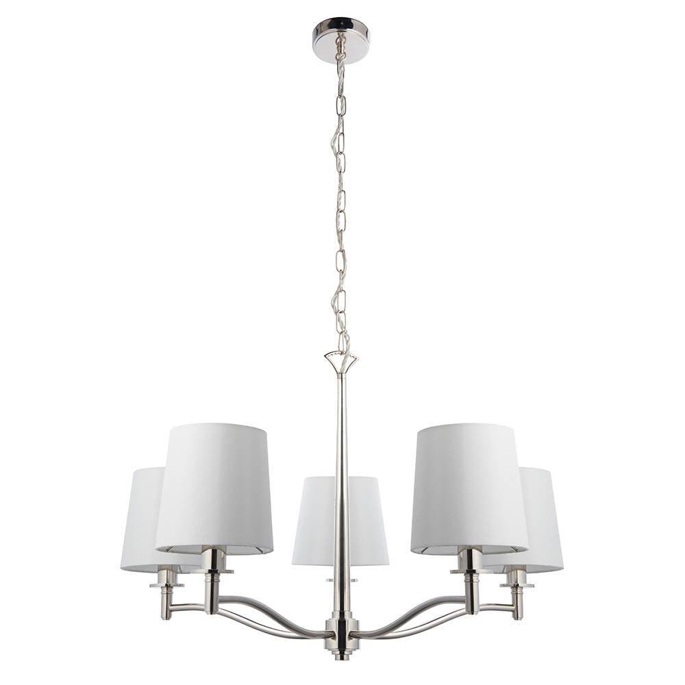 Endon Ortona 5 Light Nickel Pendant Ceiling Light-warehouse-180926