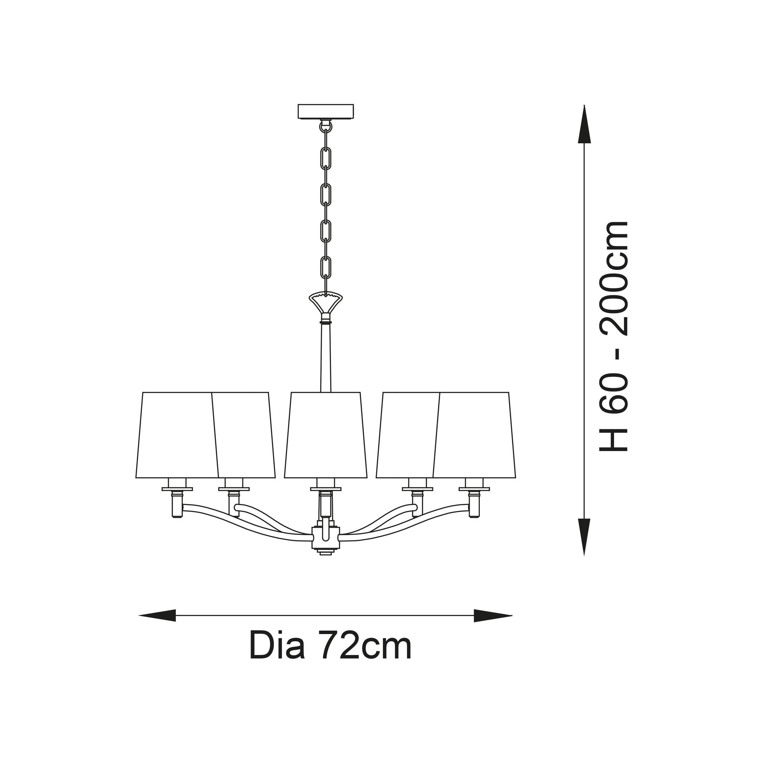Endon Ortona 5 Light Nickel Pendant Ceiling Light-warehouse-40