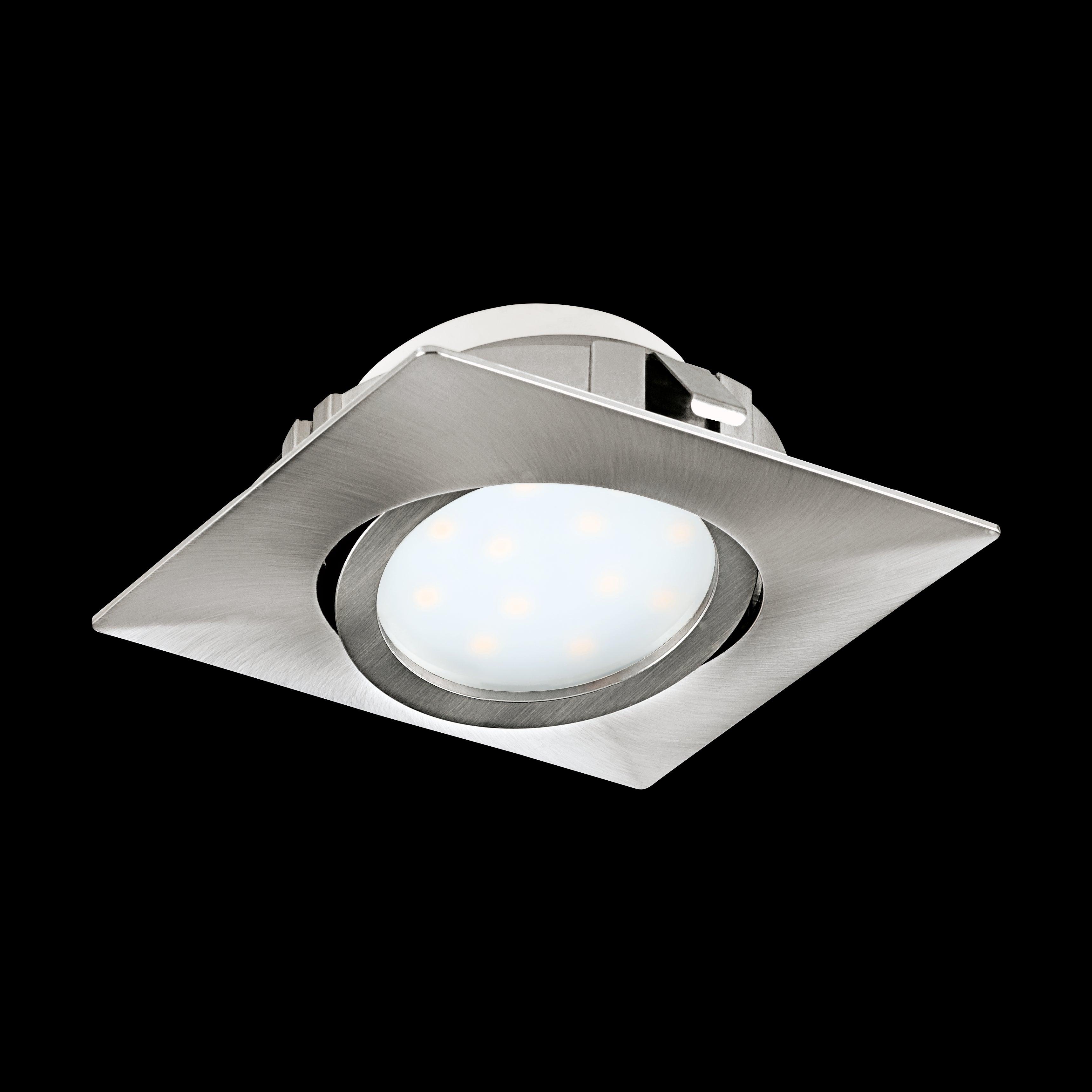 eglo pineda led nickel square recessed downlight