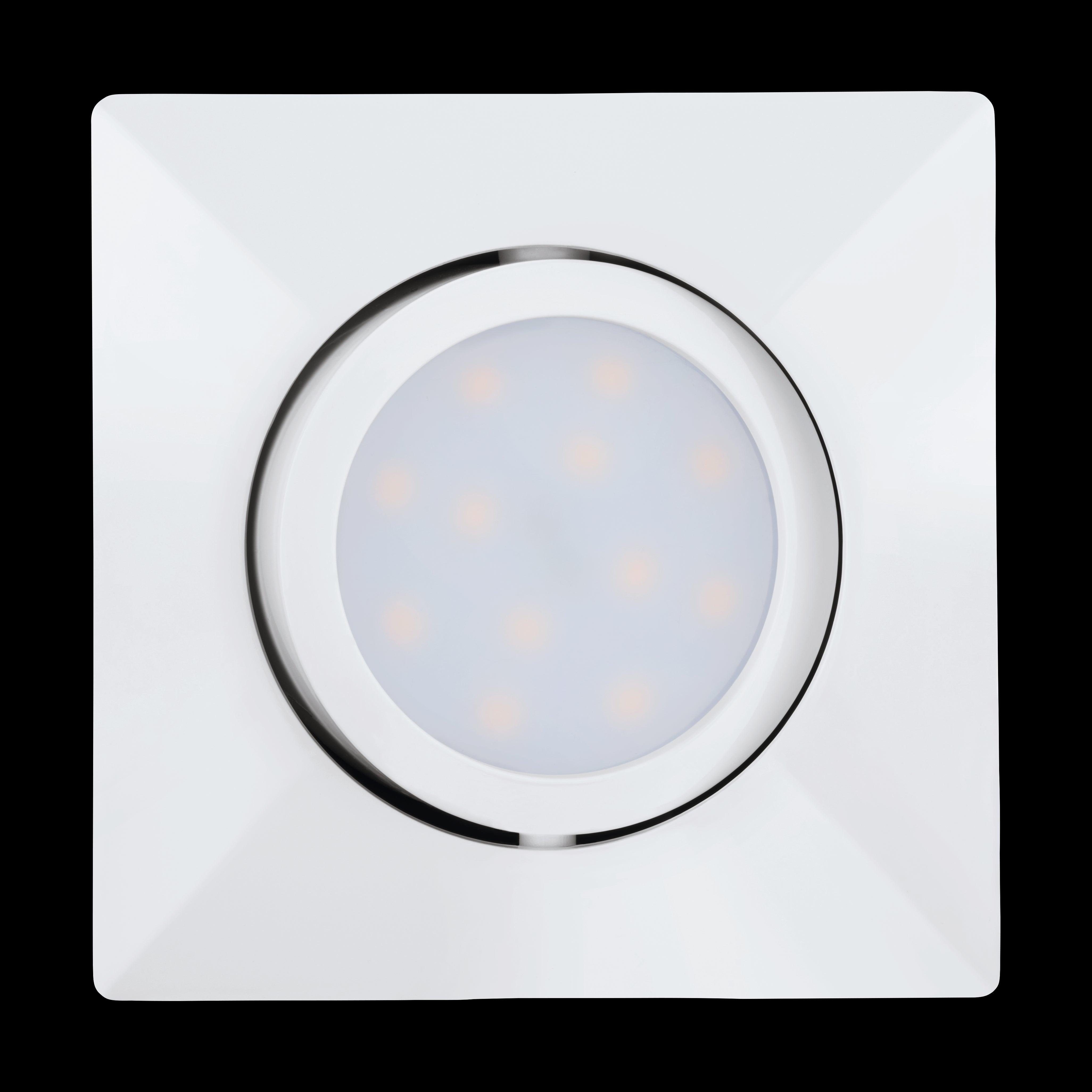 eglo pineda set of 3 led white square recessed downlights kitchen lighting