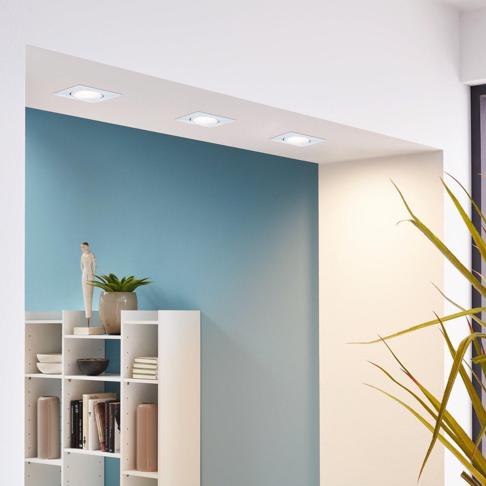 eglo pineda set of 3 led white square recessed downlights