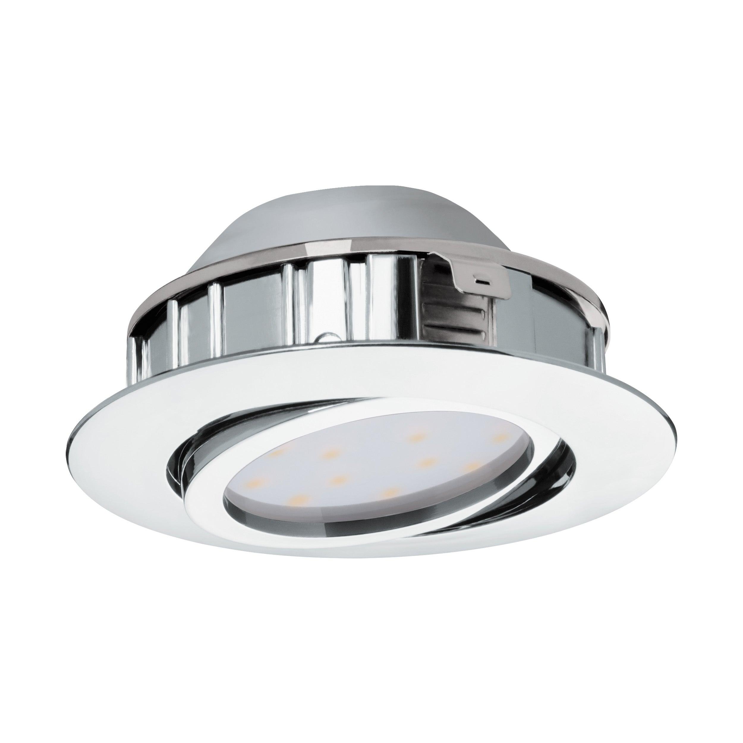 eglo pineda set of 3 chrome led recessed downlights 8 4cm living room image
