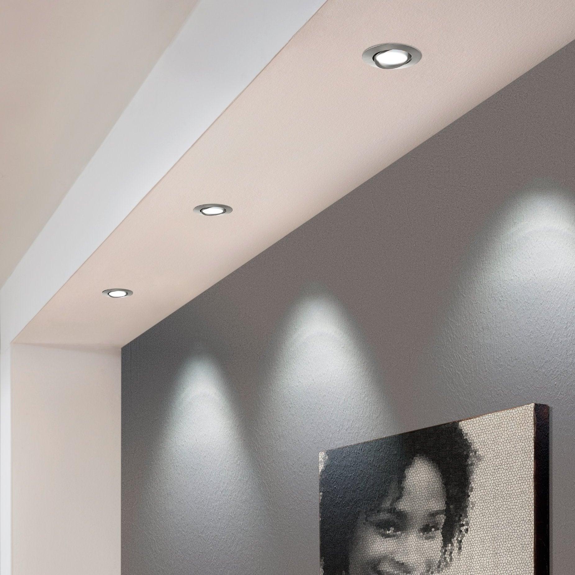 eglo pineda nickel led recessed downlight