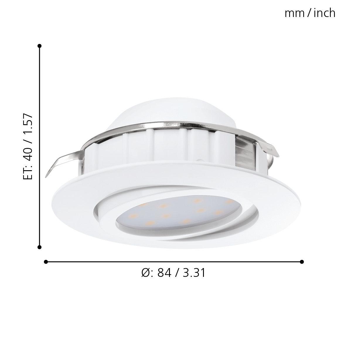 eglo pineda set of 3 led warm white recessed downlights 5 5w living room image
