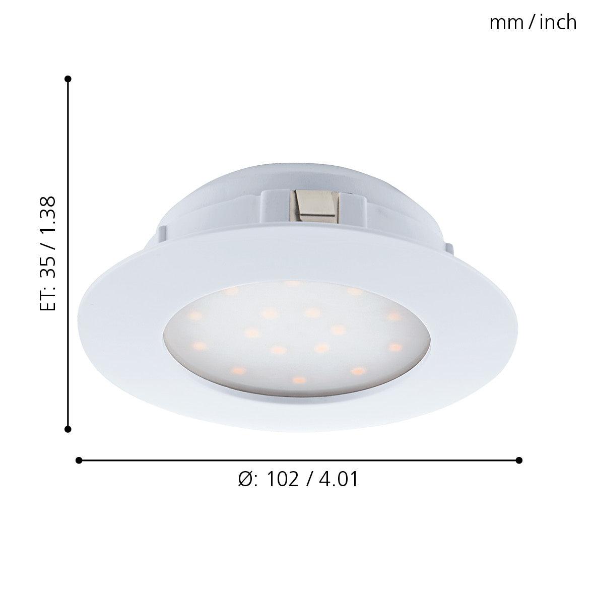 eglo pineda led white recessed downlight living room image