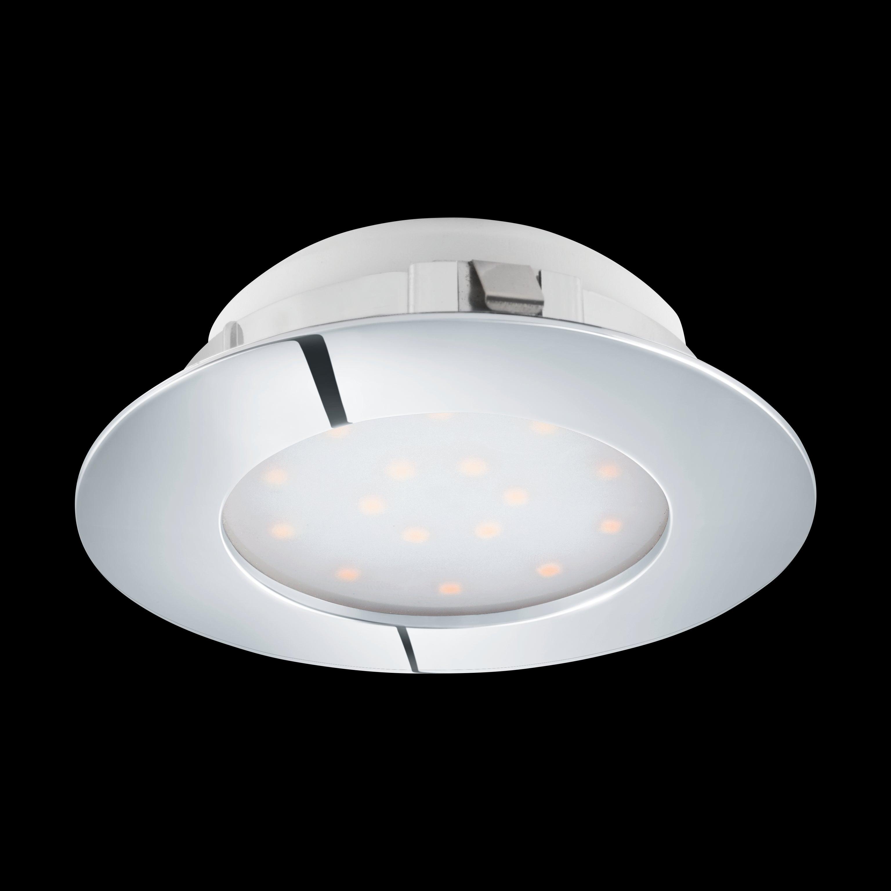 eglo pineda led chrome recessed downlight 10 2cm