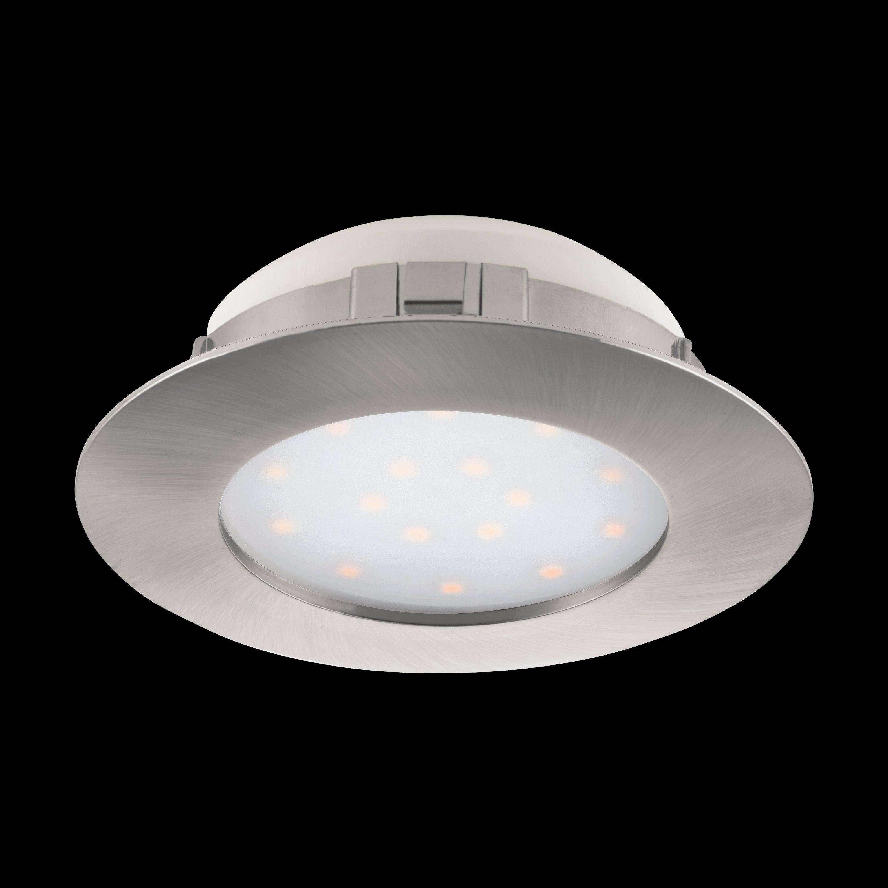 eglo pineda led nickel recessed downlight 10 2cm living room close up