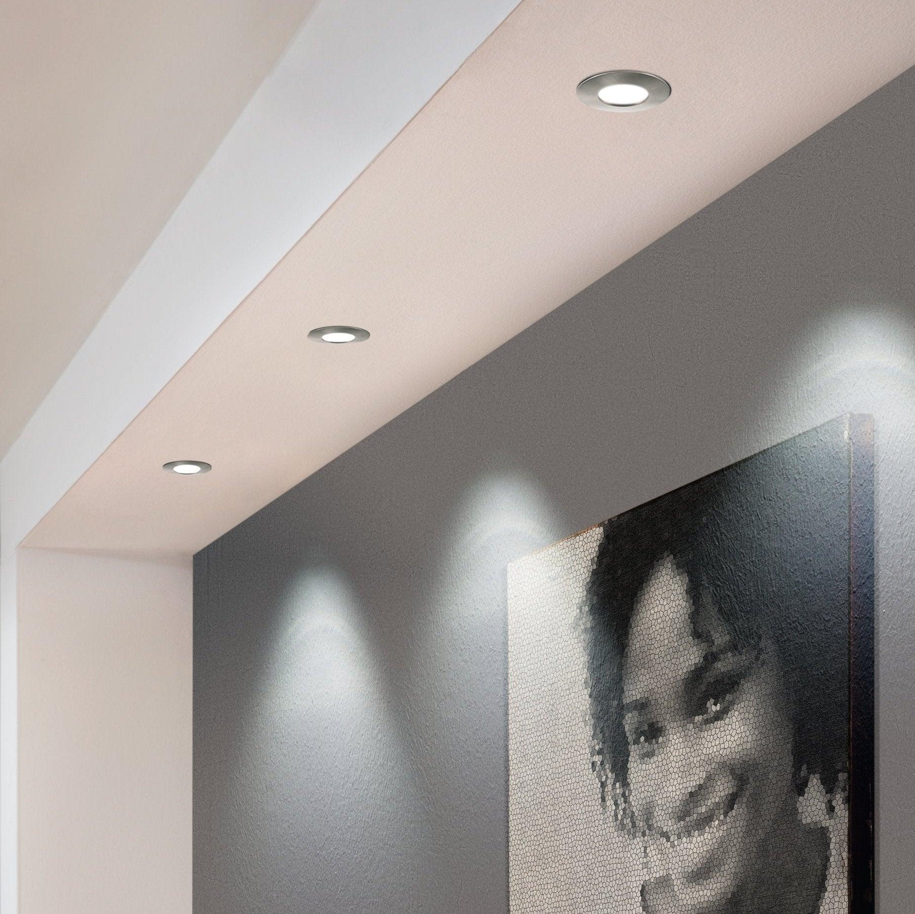 eglo pineda led nickel recessed downlight 10 2cm