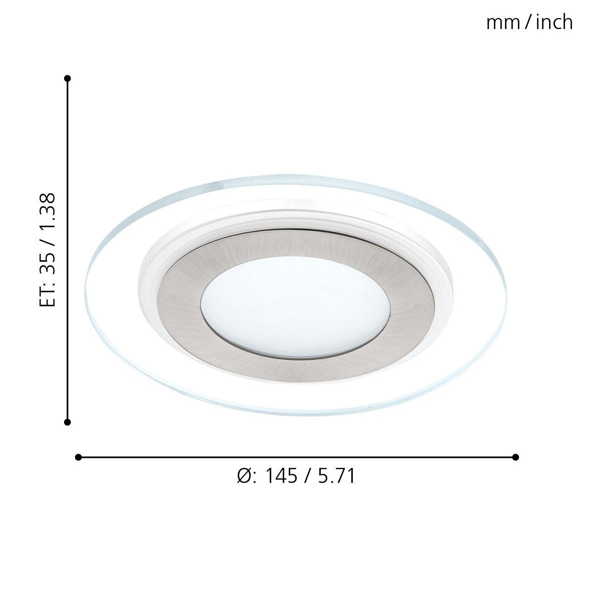 eglo pineda 1 led nickel glass recessed downlight Kitchen Lighting Close Up