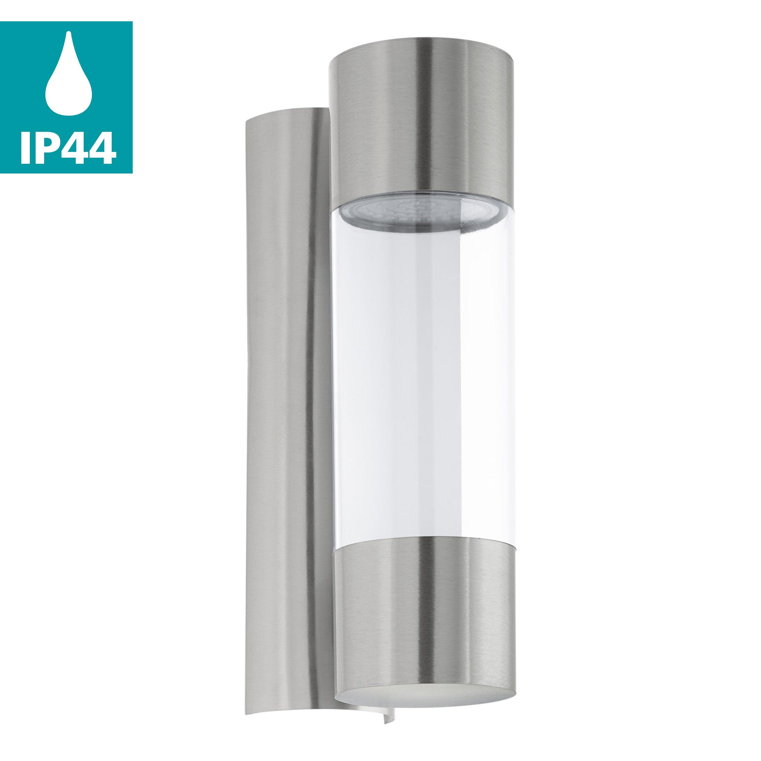 eglo robledo stainless steel outdoor ip44 wall light kitchen lighting