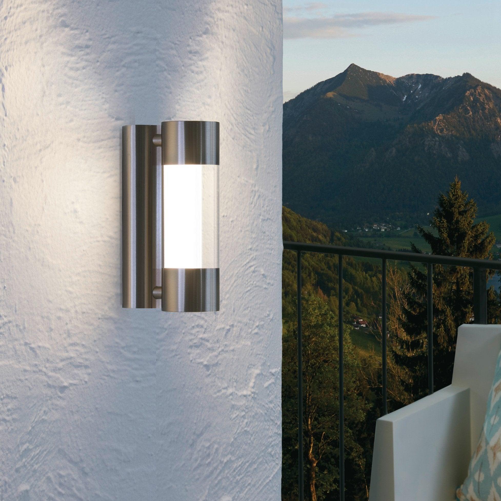 eglo robledo stainless steel outdoor ip44 wall light