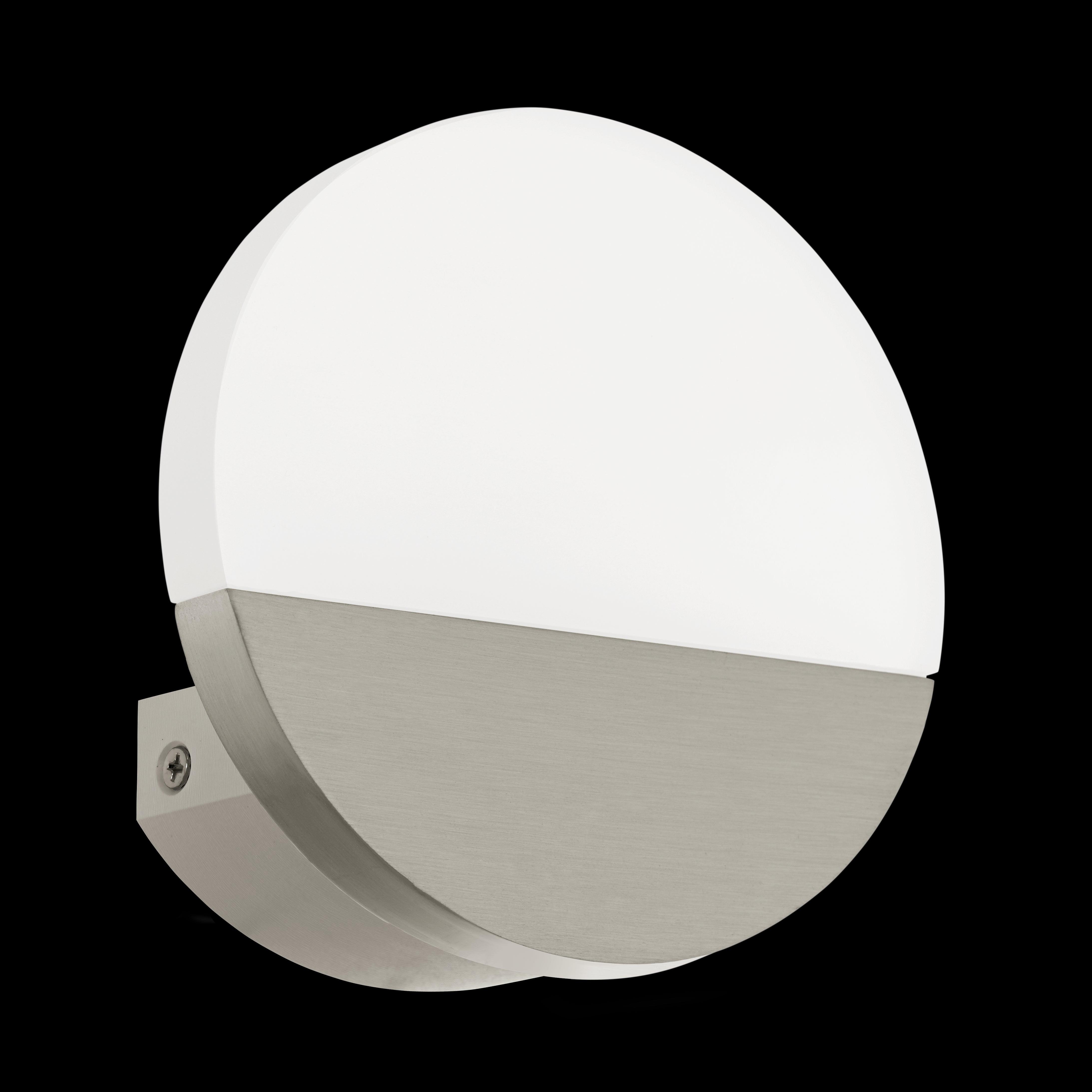 eglo metrass 1 led nickel wall light living room close up