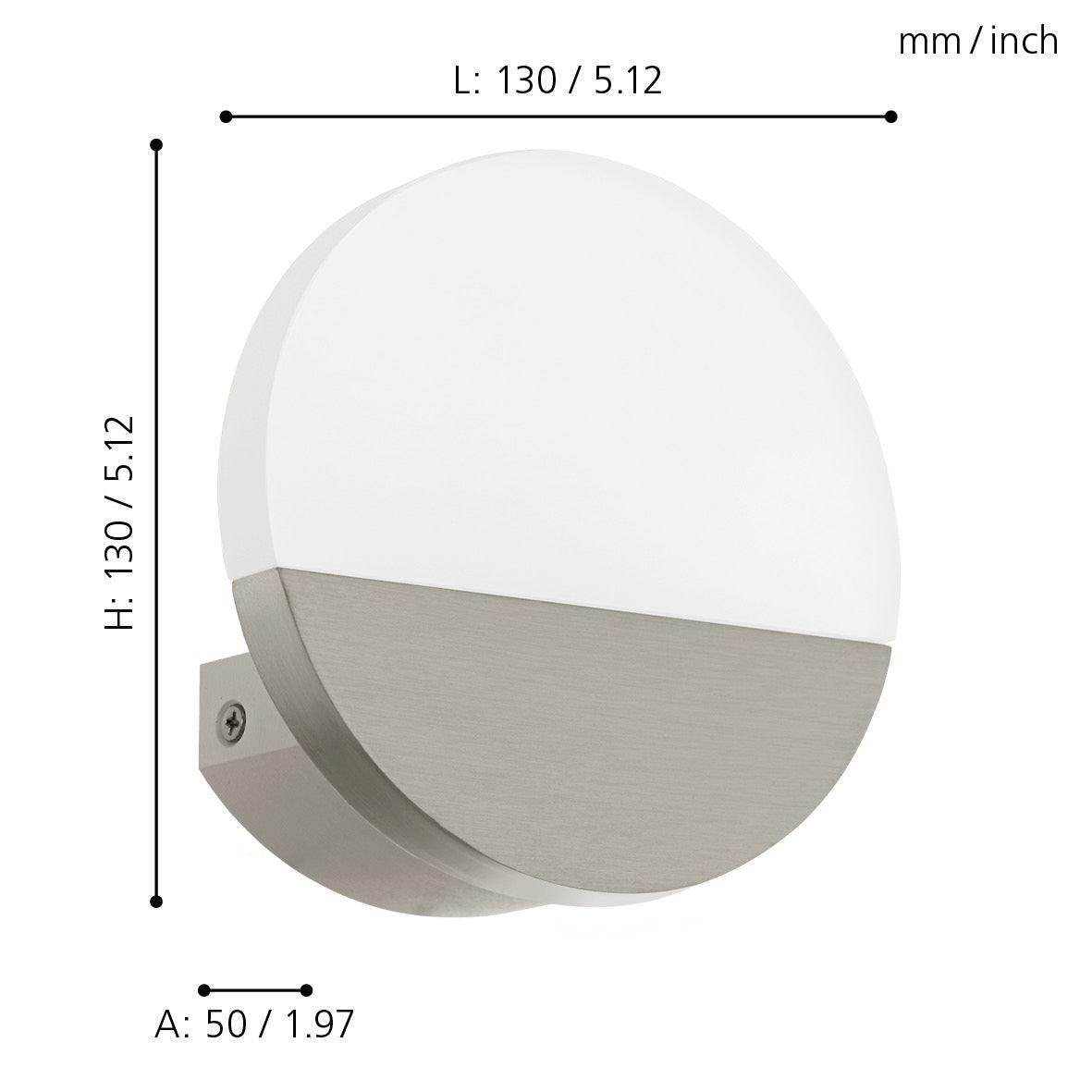 eglo metrass 1 led nickel wall light kitchen lighting